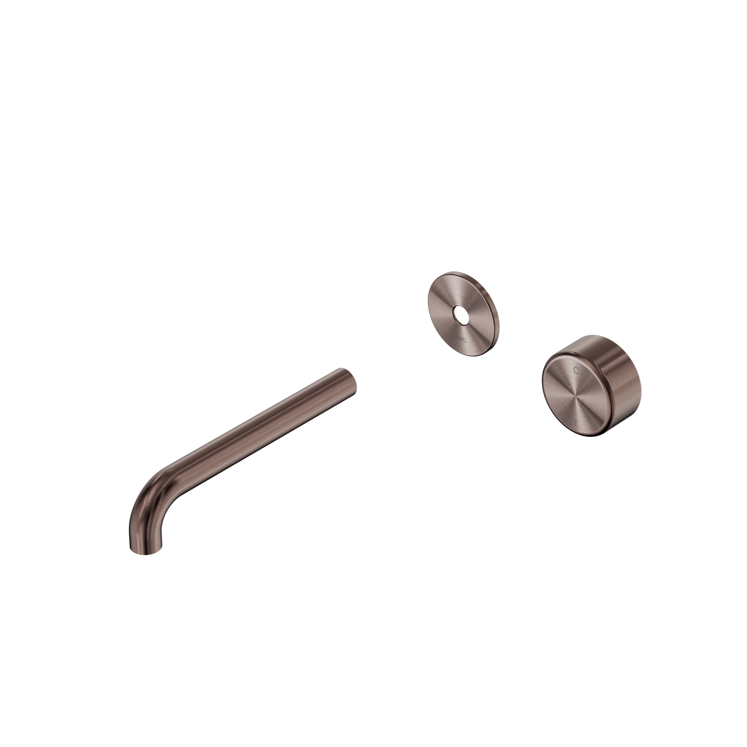 Serenity Progressive Wall Basin Mixer 185mm Spout With Metal Handle Trim Kit Only Brushed Bronze