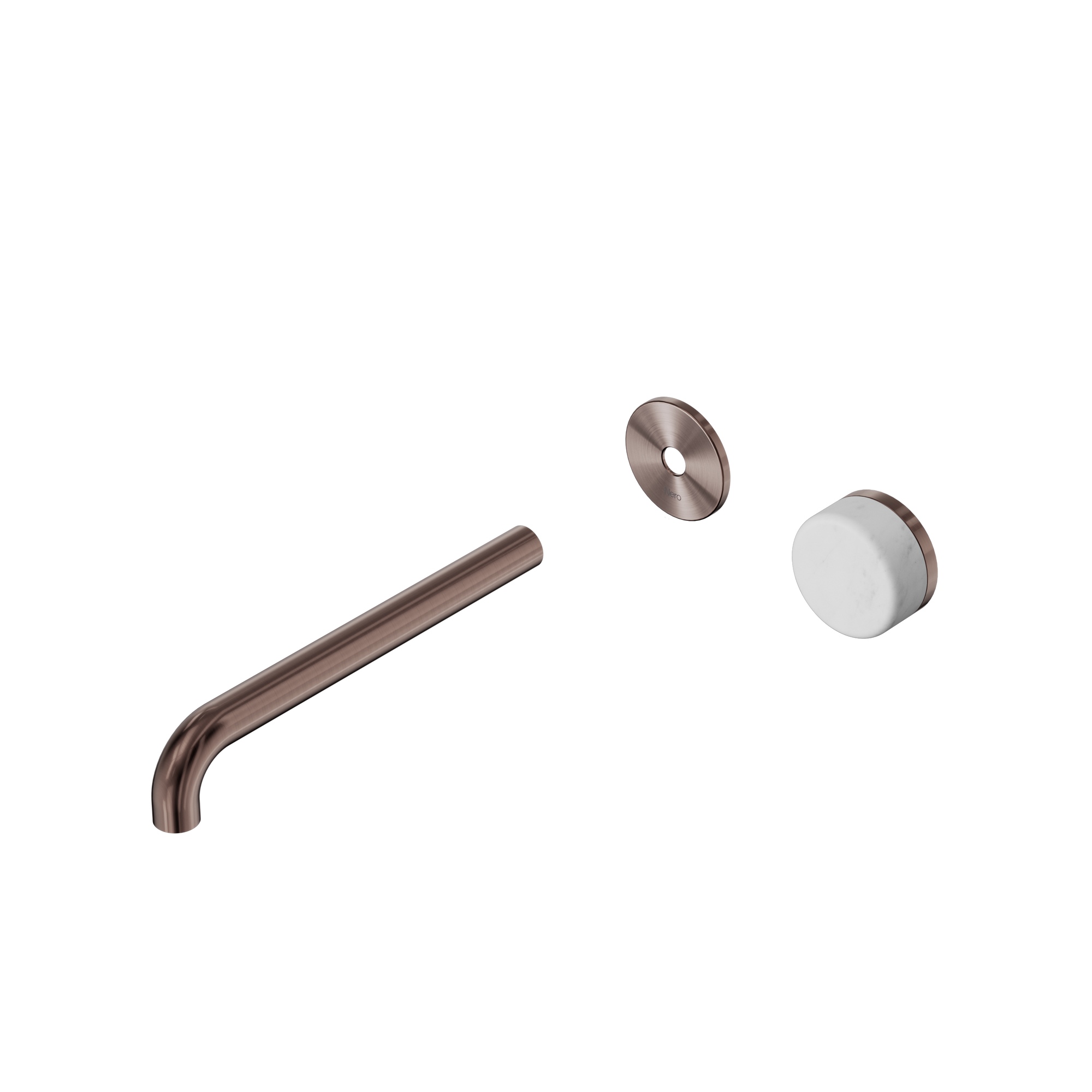 Serenity Progressive Wall Basin Mixer 220mm Spout With Carrara Handle Trim Kit Only Brushed Bronze