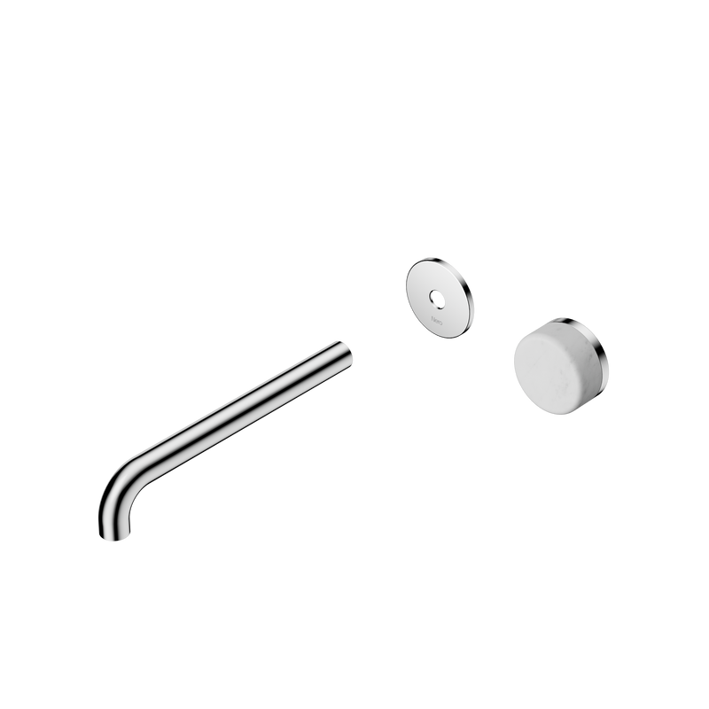 Serenity Progressive Wall Basin Mixer 220mm Spout With Carrara Handle Trim Kit Only Chrome