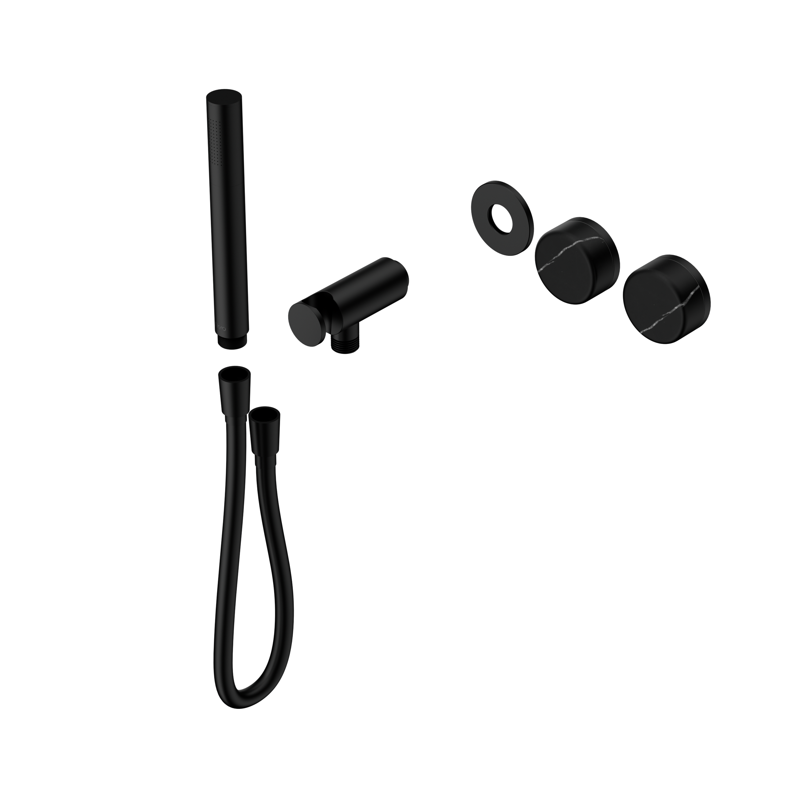 Serenity Progressive Shower System With Marquina Black Handle And Slim Shower Trim Kit Only Matte Black