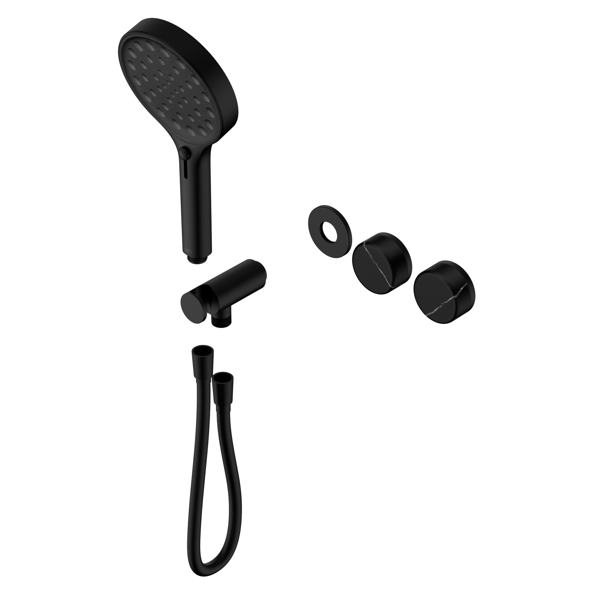 Serenity Progressive Shower System With Marquina Black Handle And Serenity Hand Shower Trim Kit Only Matte Black