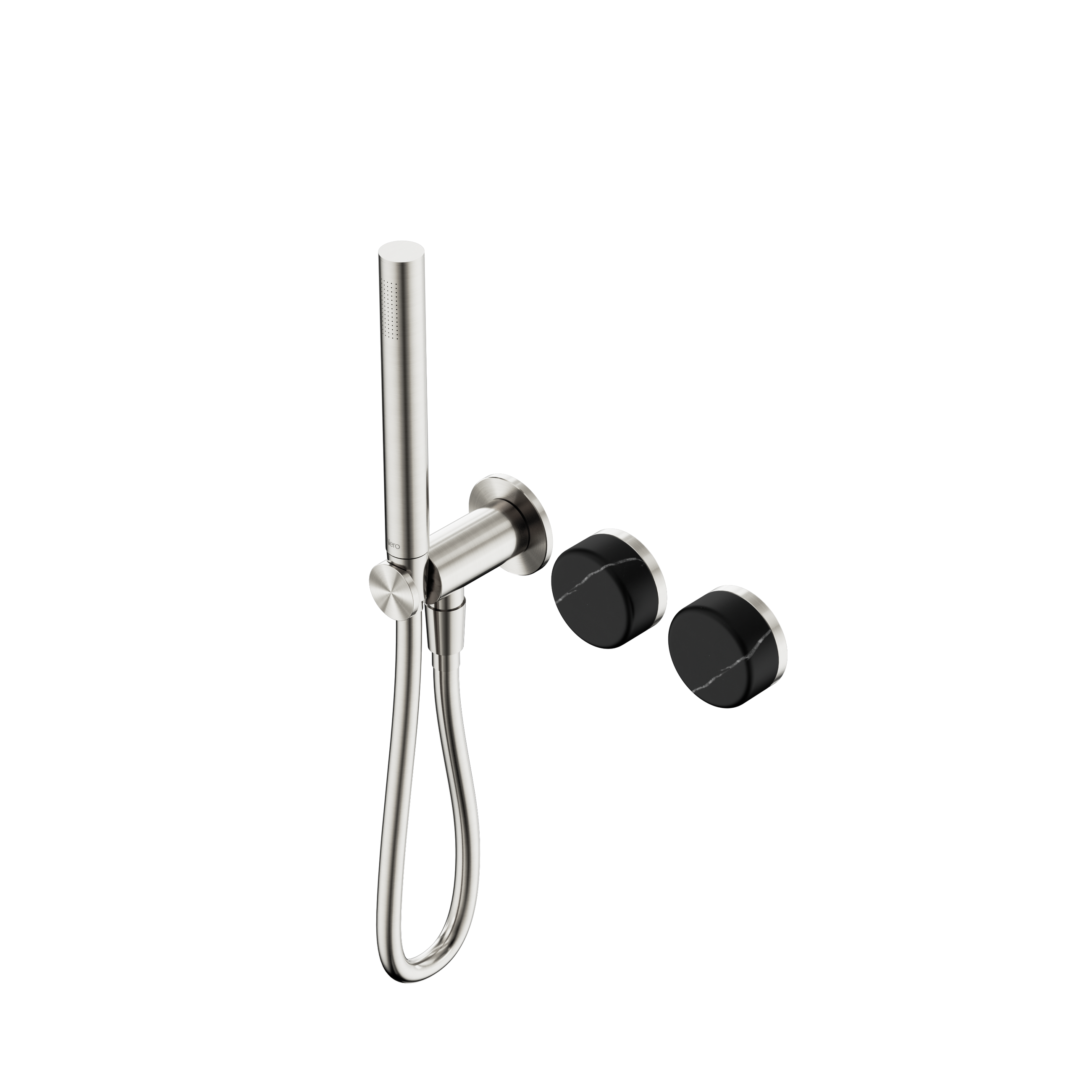 Serenity Progressive Shower System With Marquina Black Handle And Slim Shower Brushed Nickel