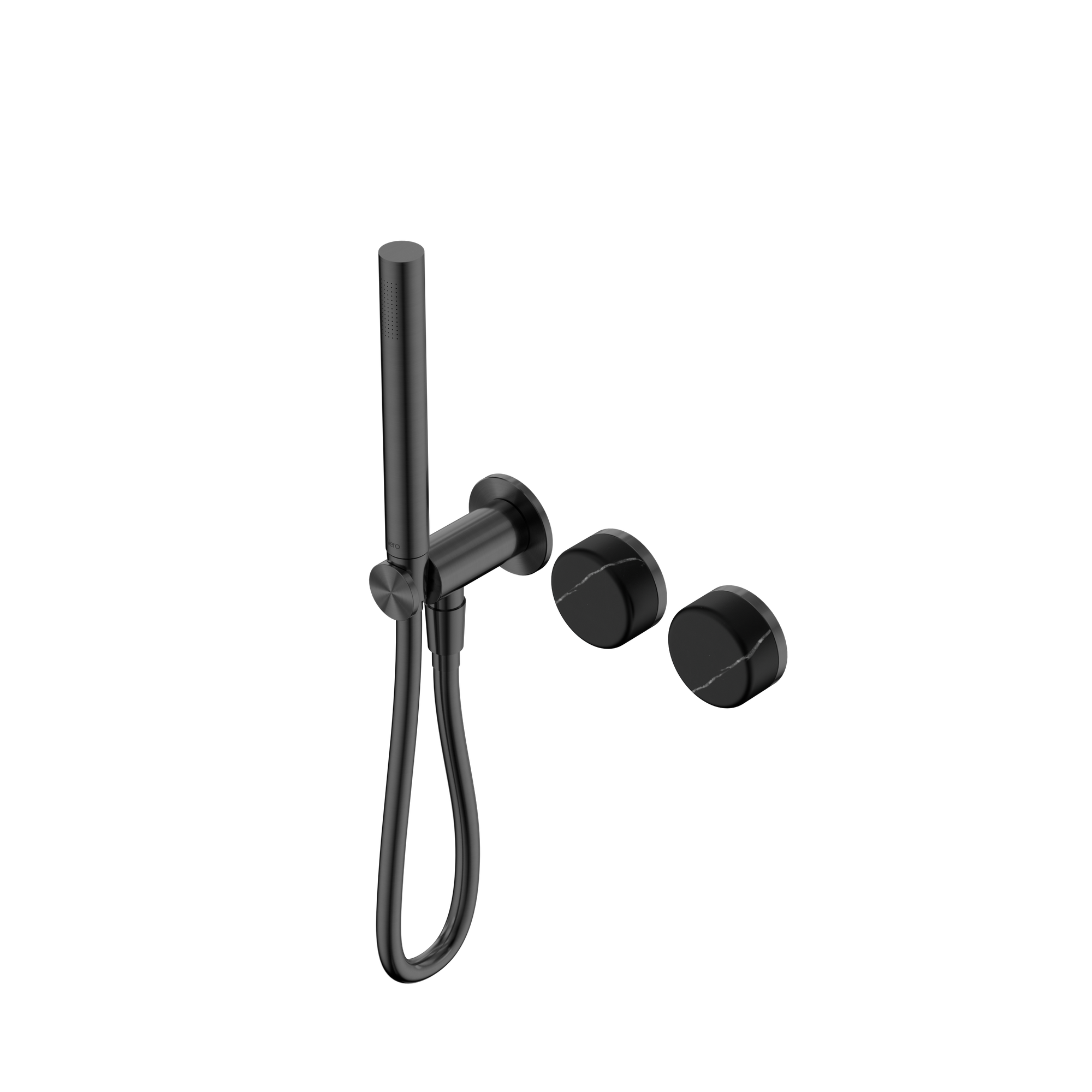 Serenity Progressive Shower System With Marquina Black Handle And Slim Shower Gun Metal