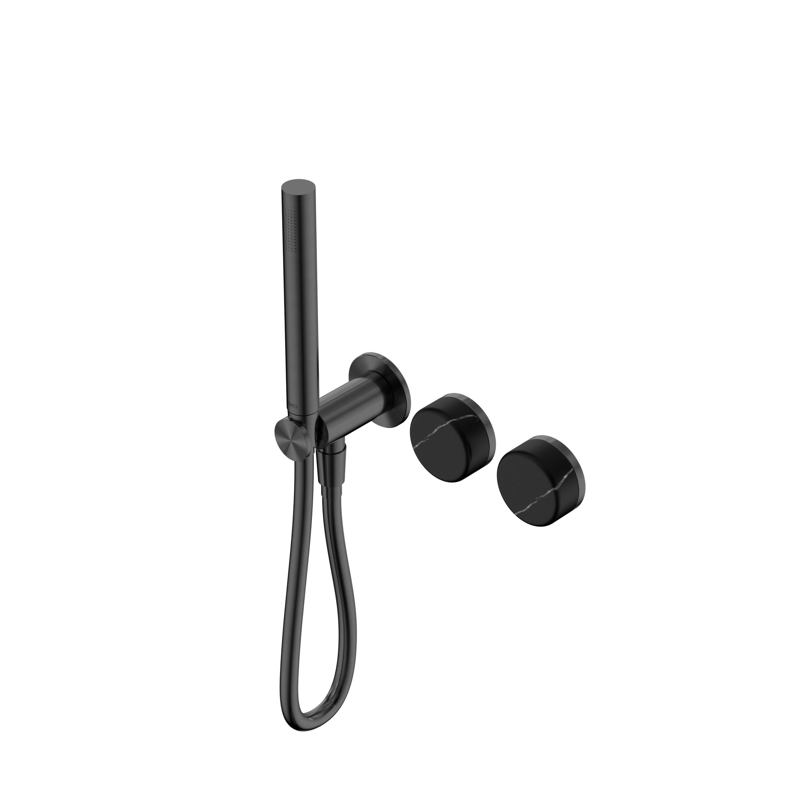 Serenity Progressive Shower System With Marquina Black Handle And Slim Shower Gun Metal