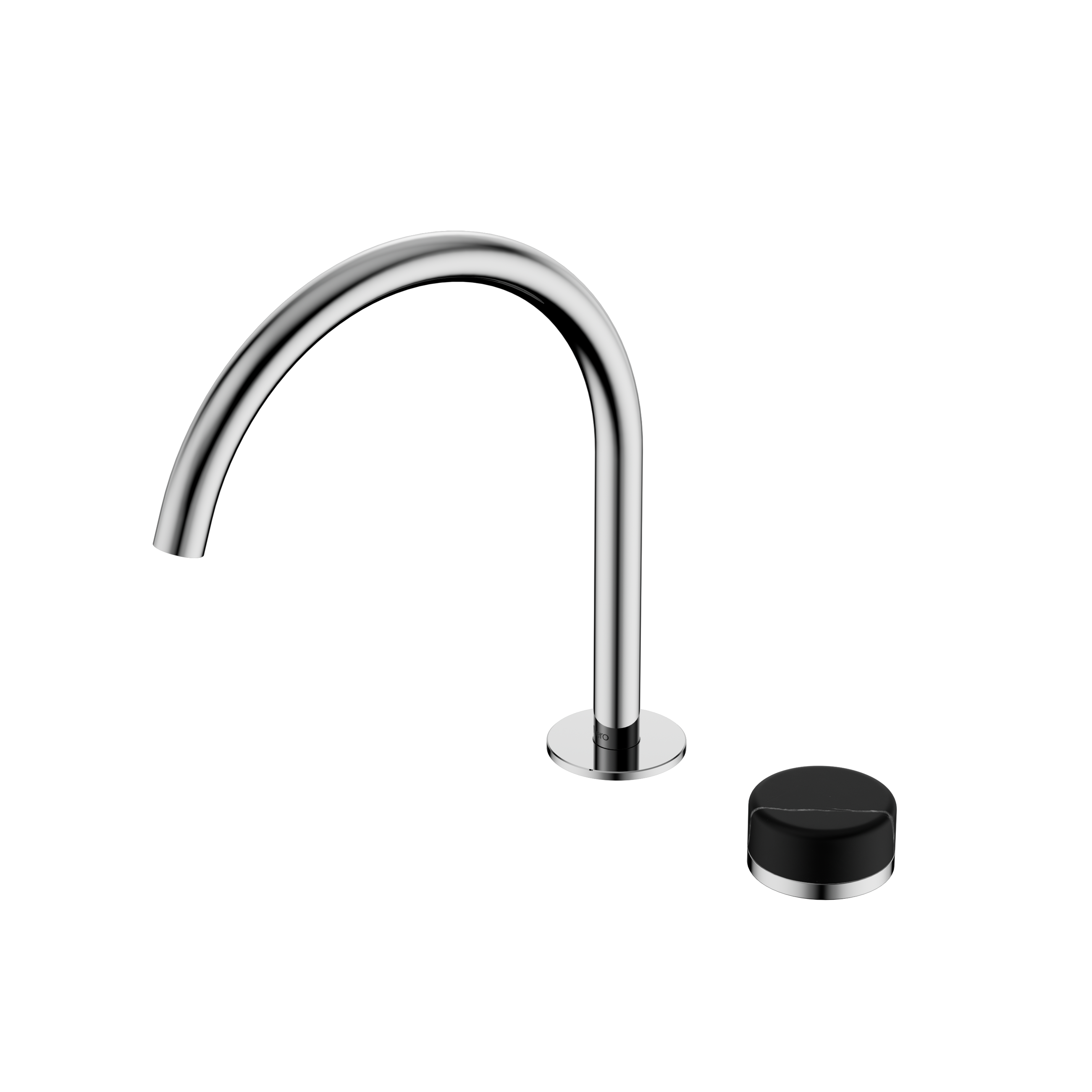 Serenity Progressive Bath/Kitchen Mixer Arc Spout With Marquina Black Handle Chrome