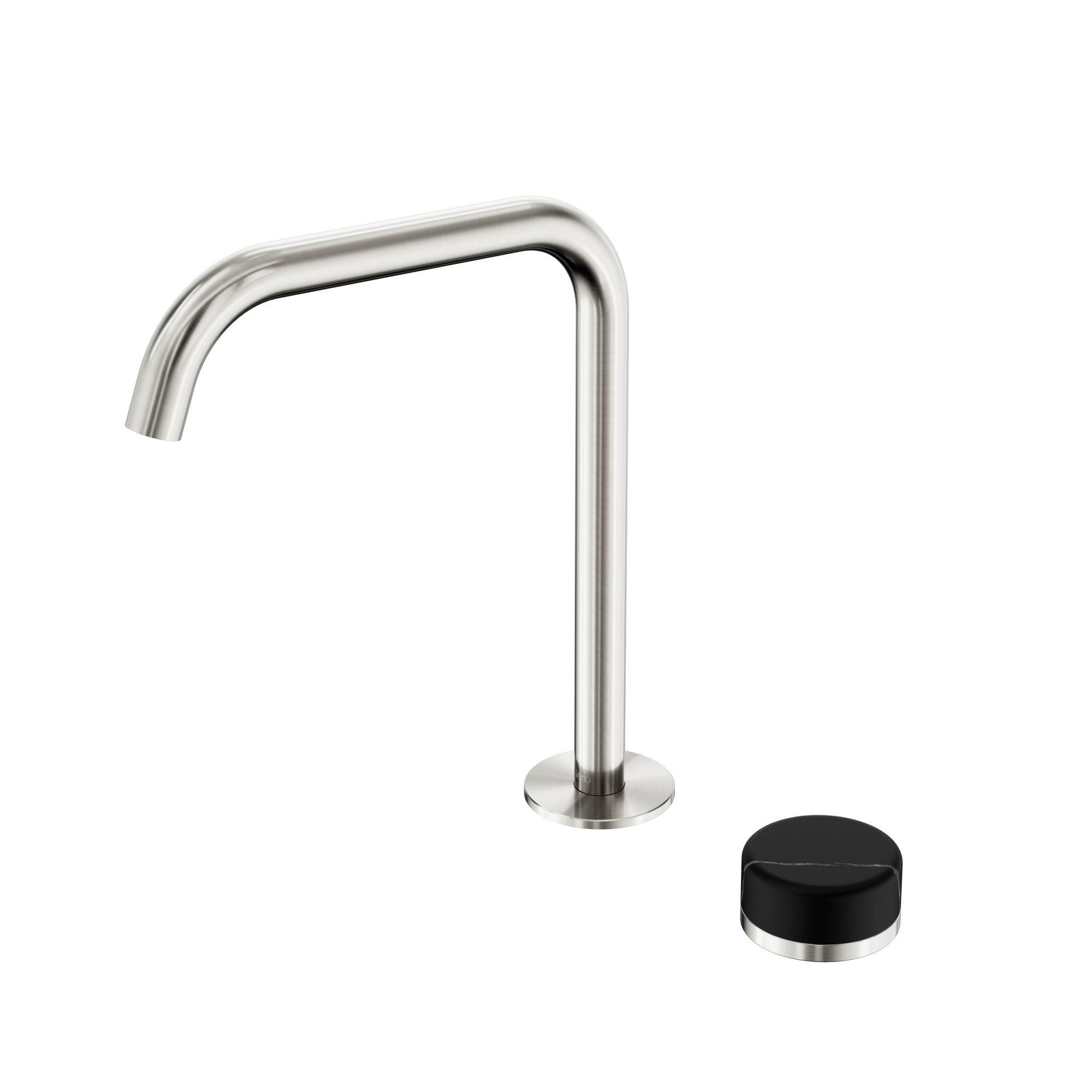 Serenity Progressive Bath/Kitchen Mixer Edge Spout With Marquina Black Handle Brushed Nickel