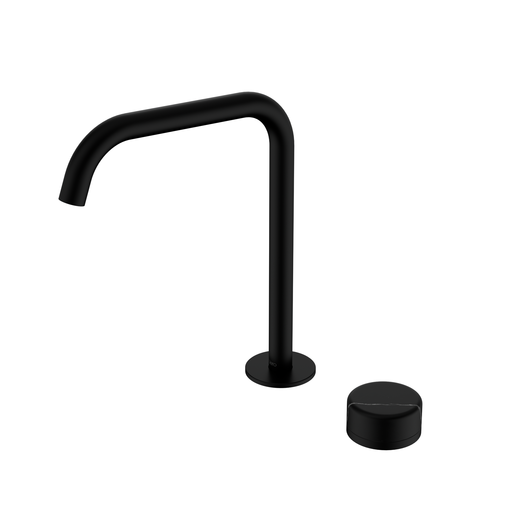 Serenity Progressive Bath/Kitchen Mixer Edge Spout With Marquina Black Handle Matte Black