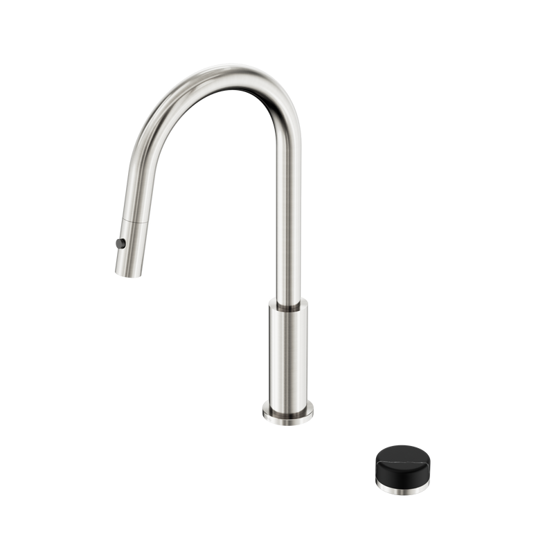 Serenity Progressive Pull Out kitchen Set With Marquina Black Handle Brushed Nickel