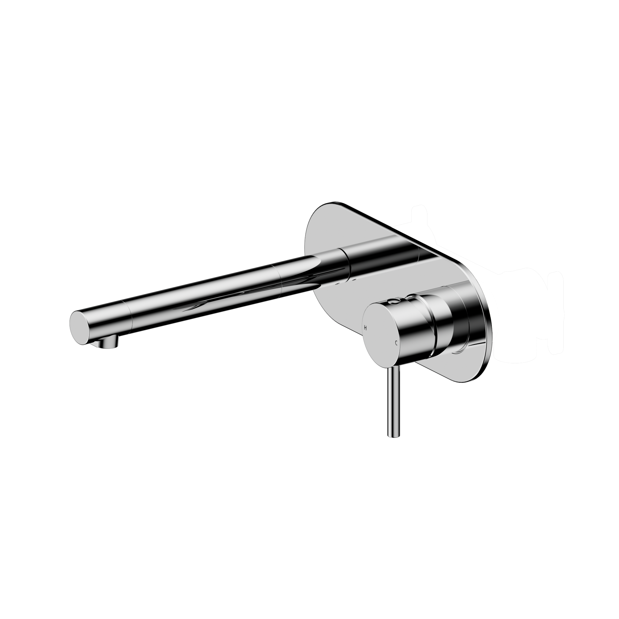 Dolce II Wall Basin/Bath Mixer Chrome