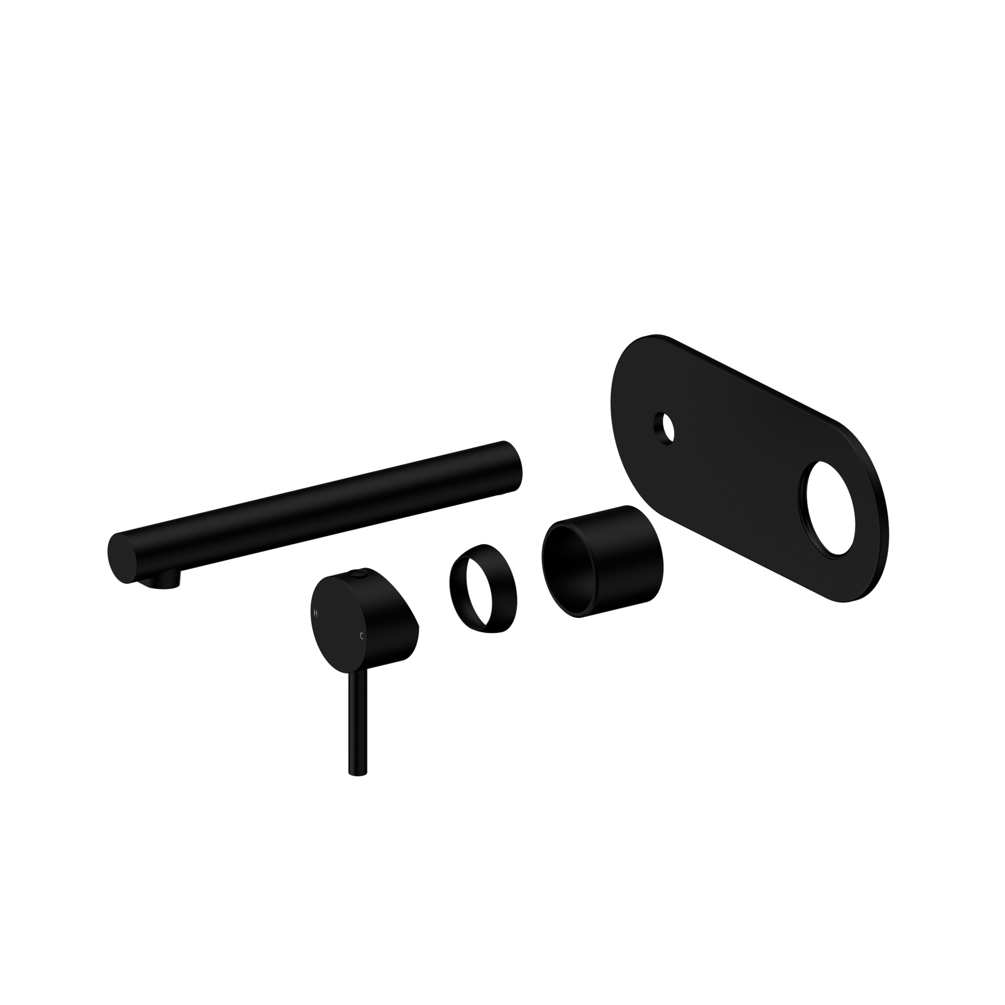 Dolce II Wall Basin/Bath Mixer Trim Kits Only Matte Black