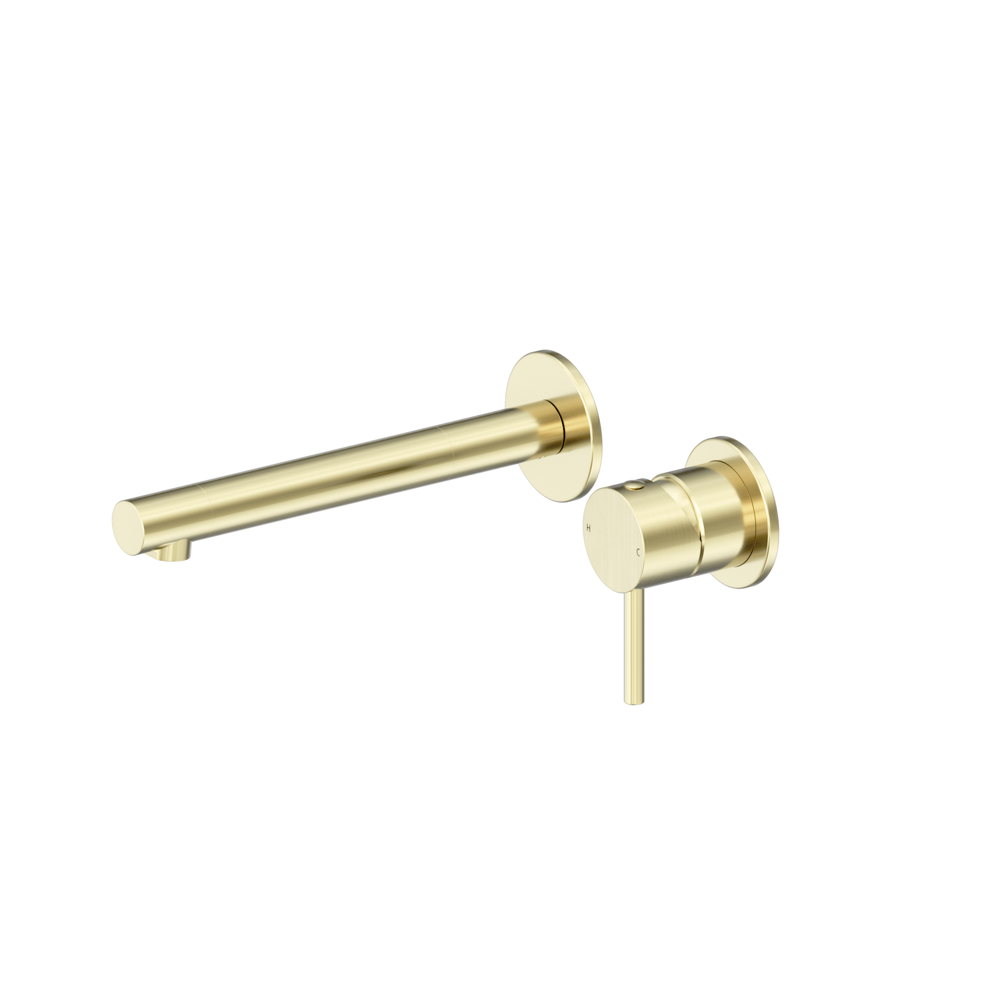 Dolce II Wall Basin/Bath Mixer Separate Back Plate Brushed Gold