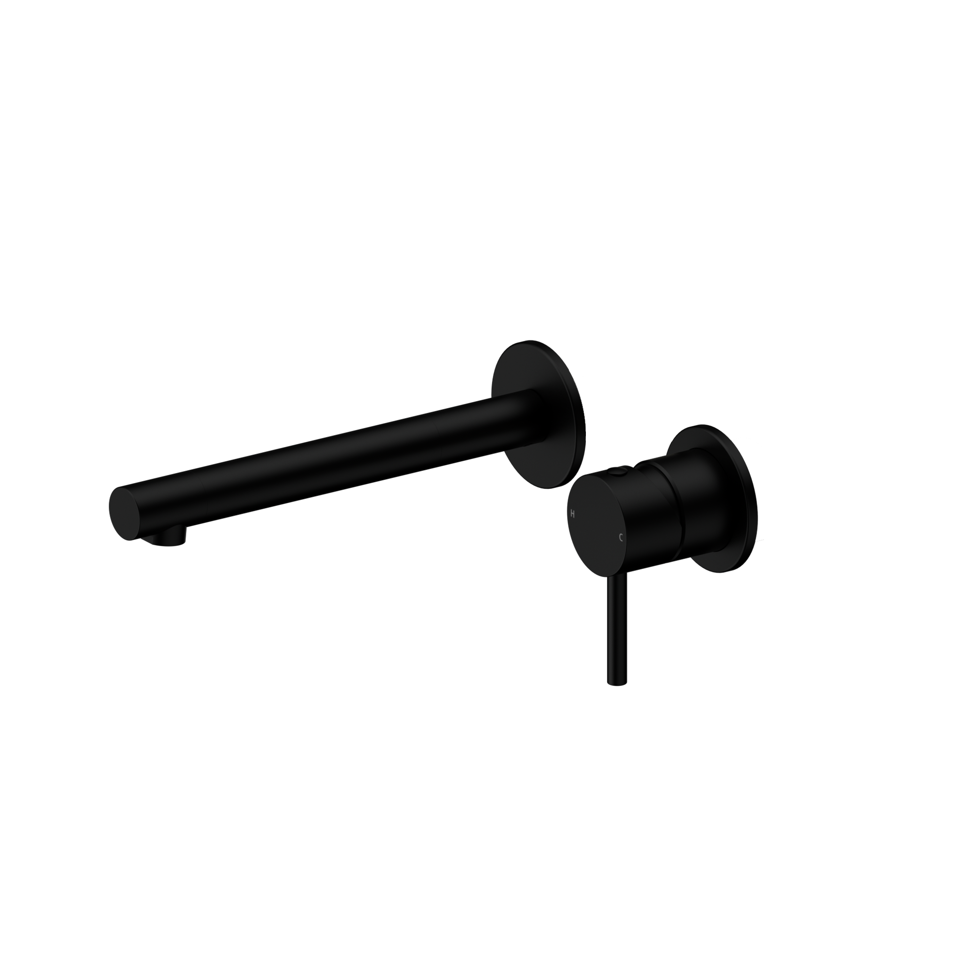 Dolce II Wall Basin/Bath Mixer Separate Back Plate Matte Black