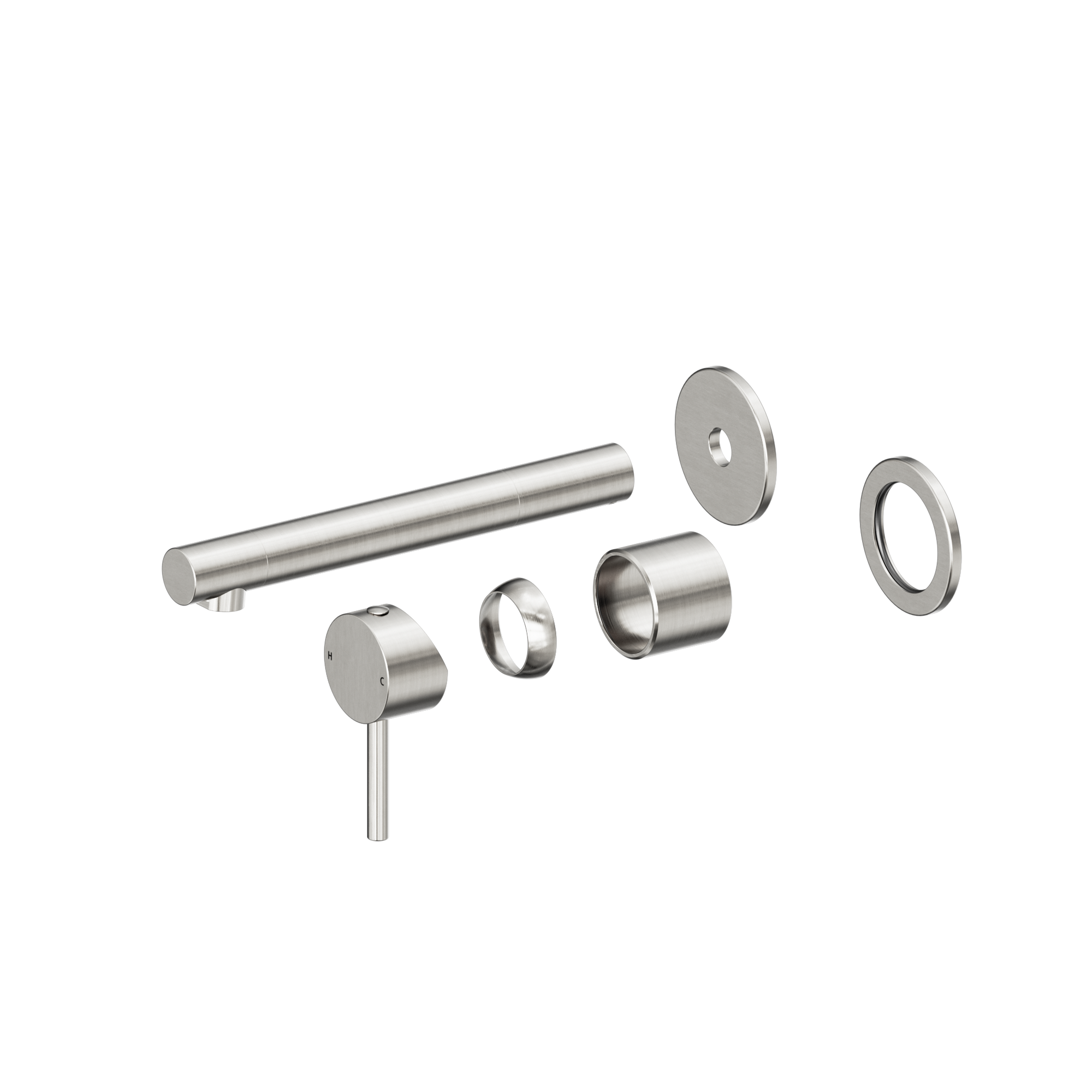 Dolce II Wall Basin/Bath Mixer Separate Back Plate Trim Kits Only Brushed Nickel