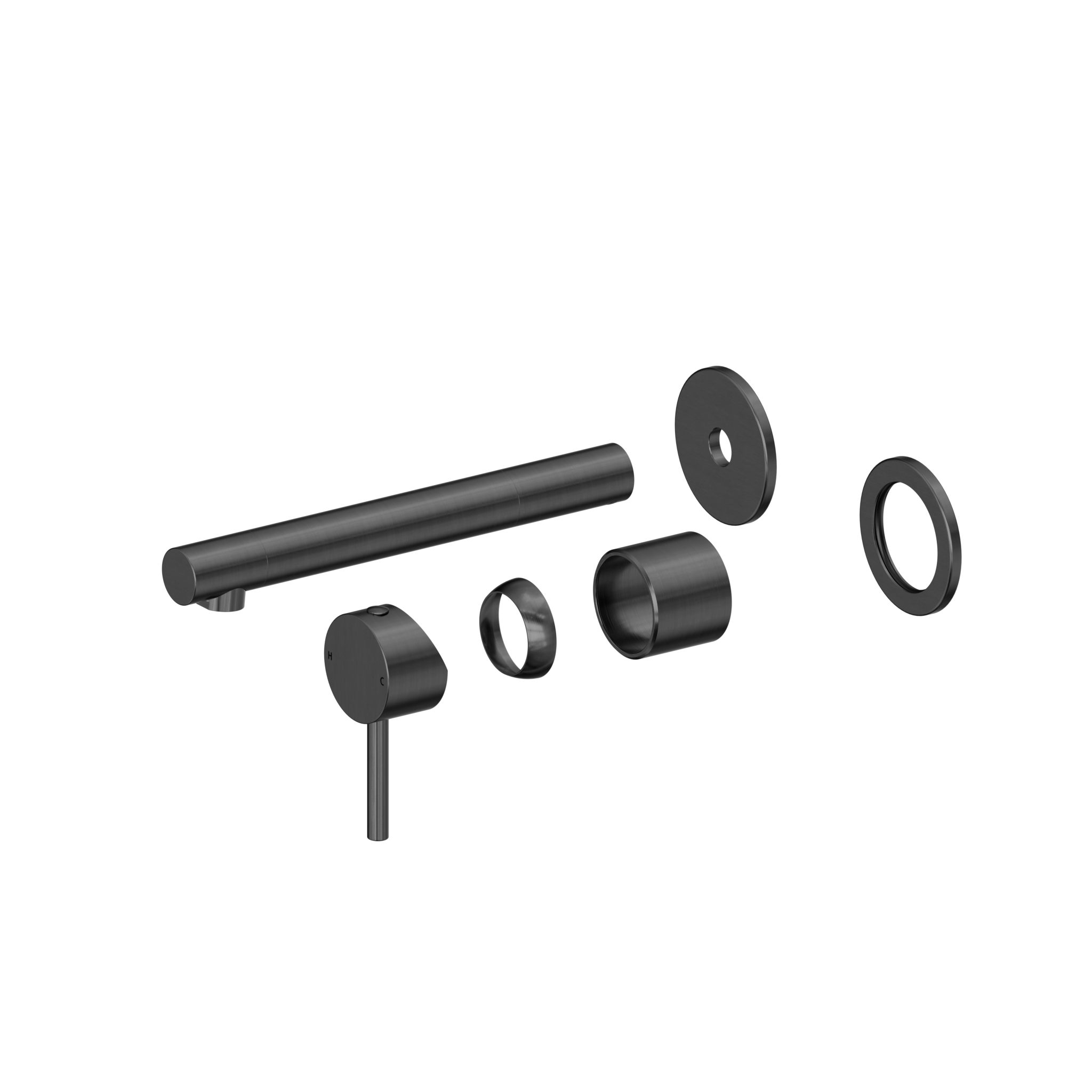 Dolce II Wall Basin/Bath Mixer Separate Back Plate Trim Kits Only Gun Metal