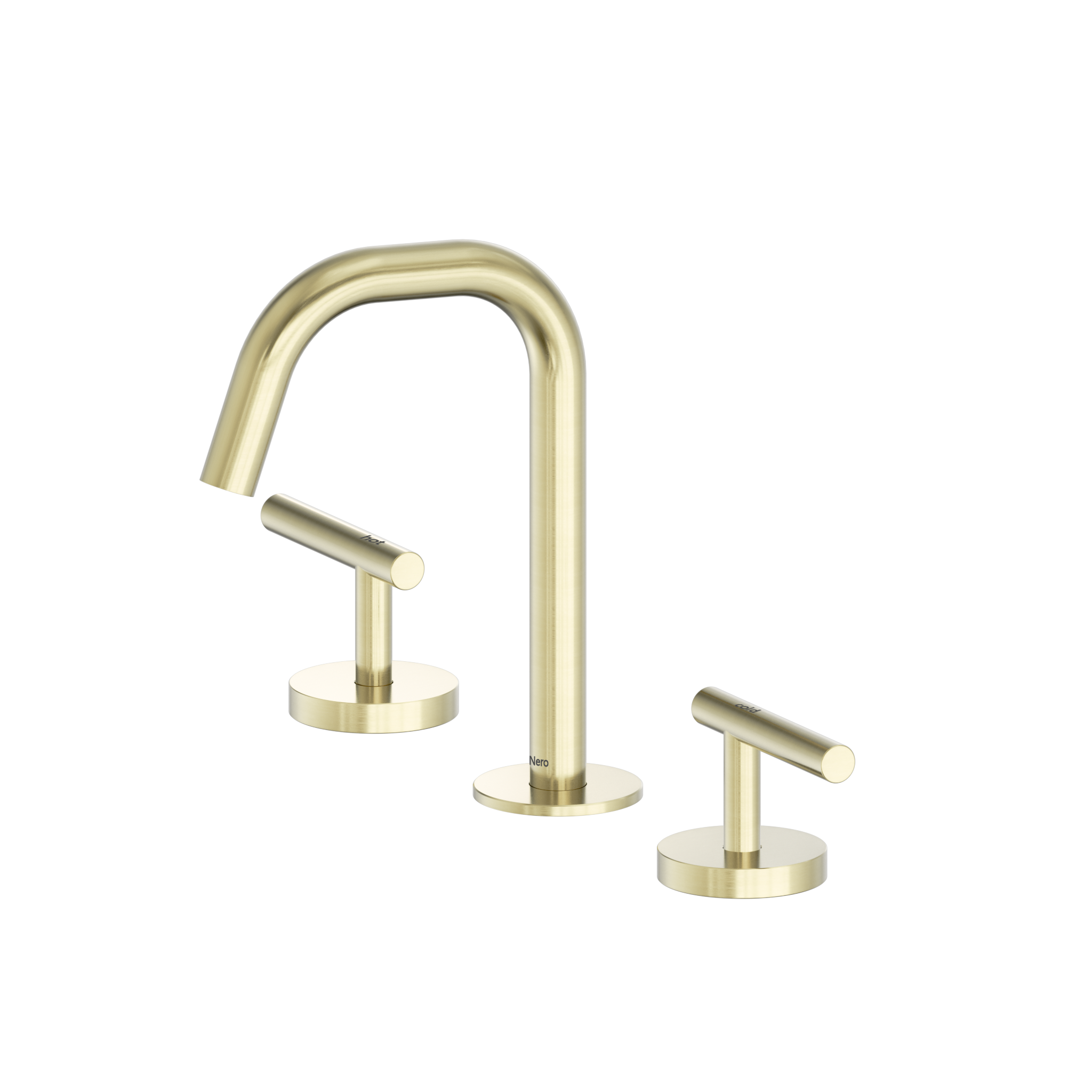 Mecca Lever Basin Set Edge Spout Brushed Gold