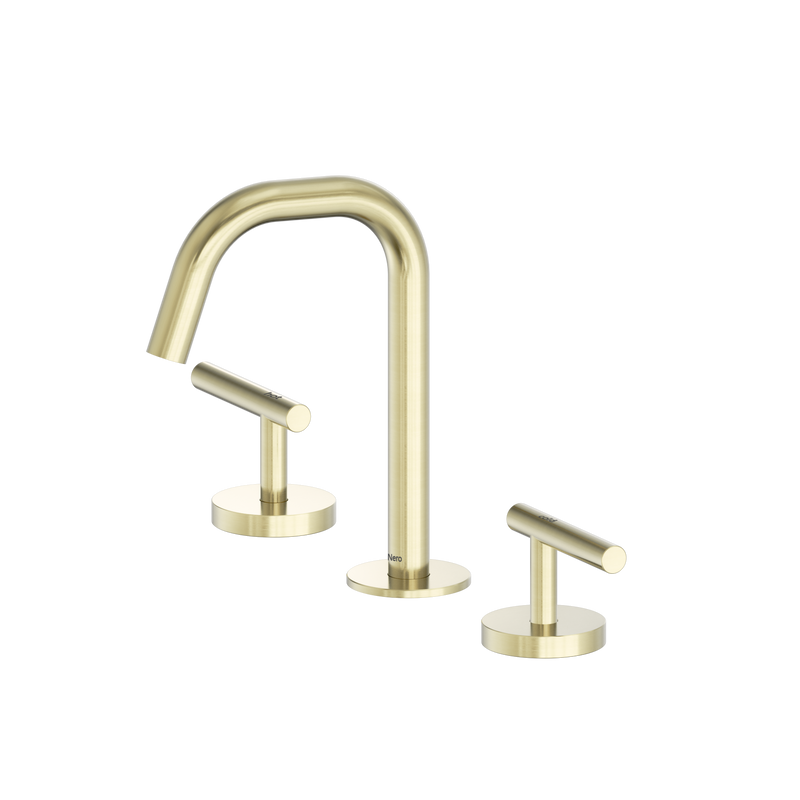 Mecca Lever Basin Set Edge Spout Brushed Gold