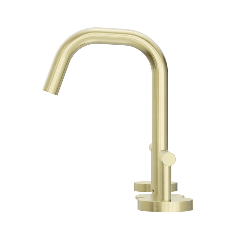 Mecca Lever Basin Set Edge Spout Brushed Gold