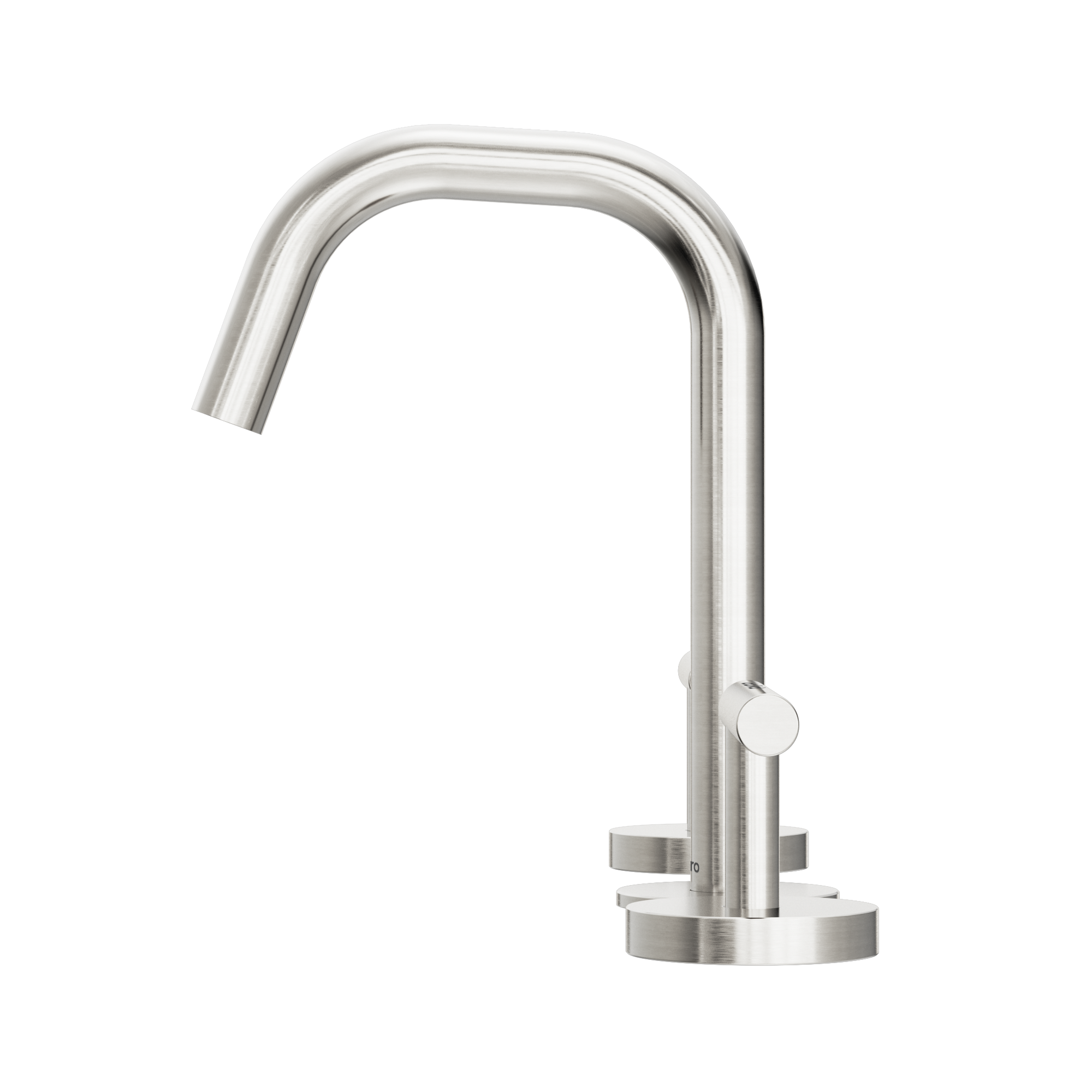 Mecca Lever Basin Set Edge Spout Brushed Nickel