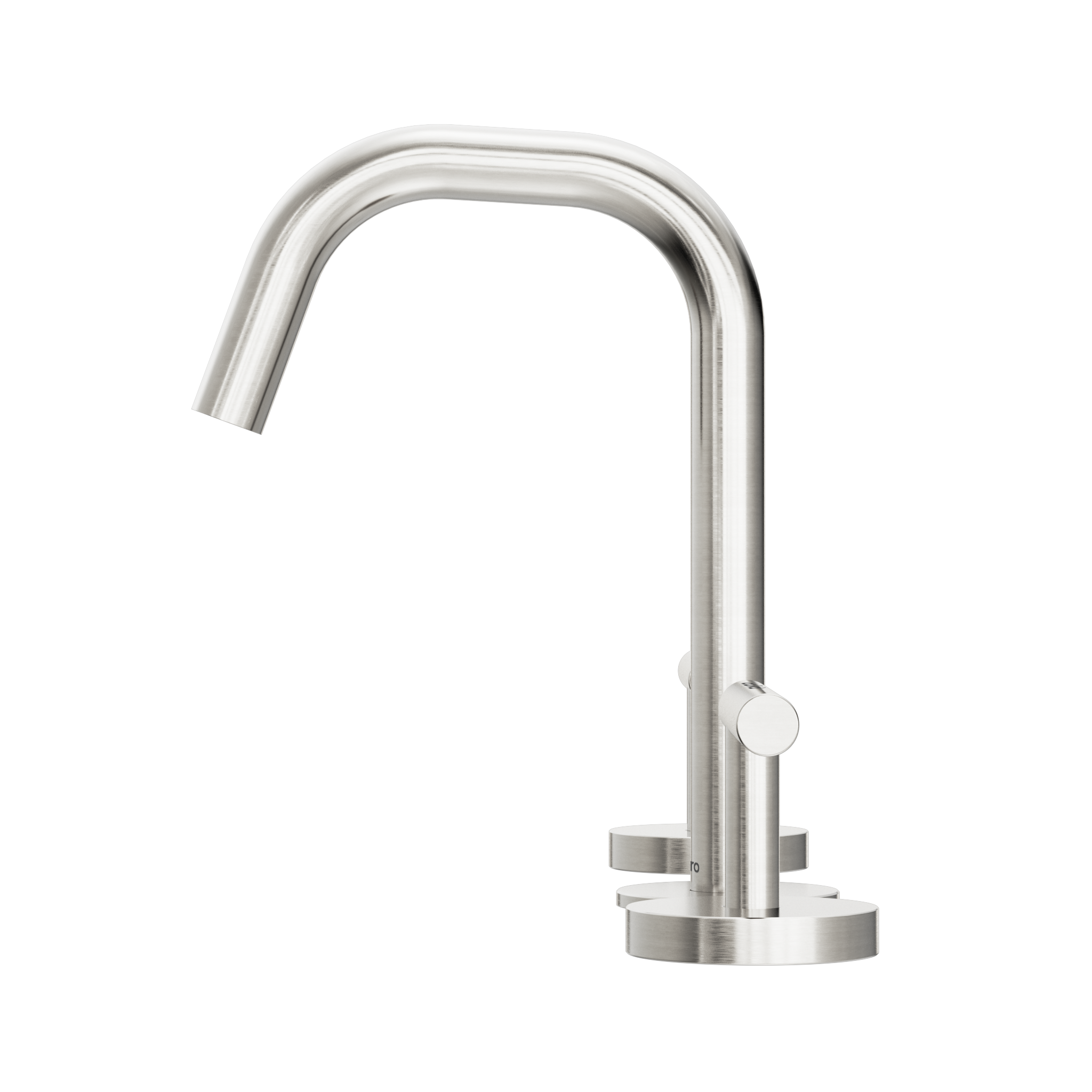 Mecca Lever Basin Set Edge Spout Brushed Nickel