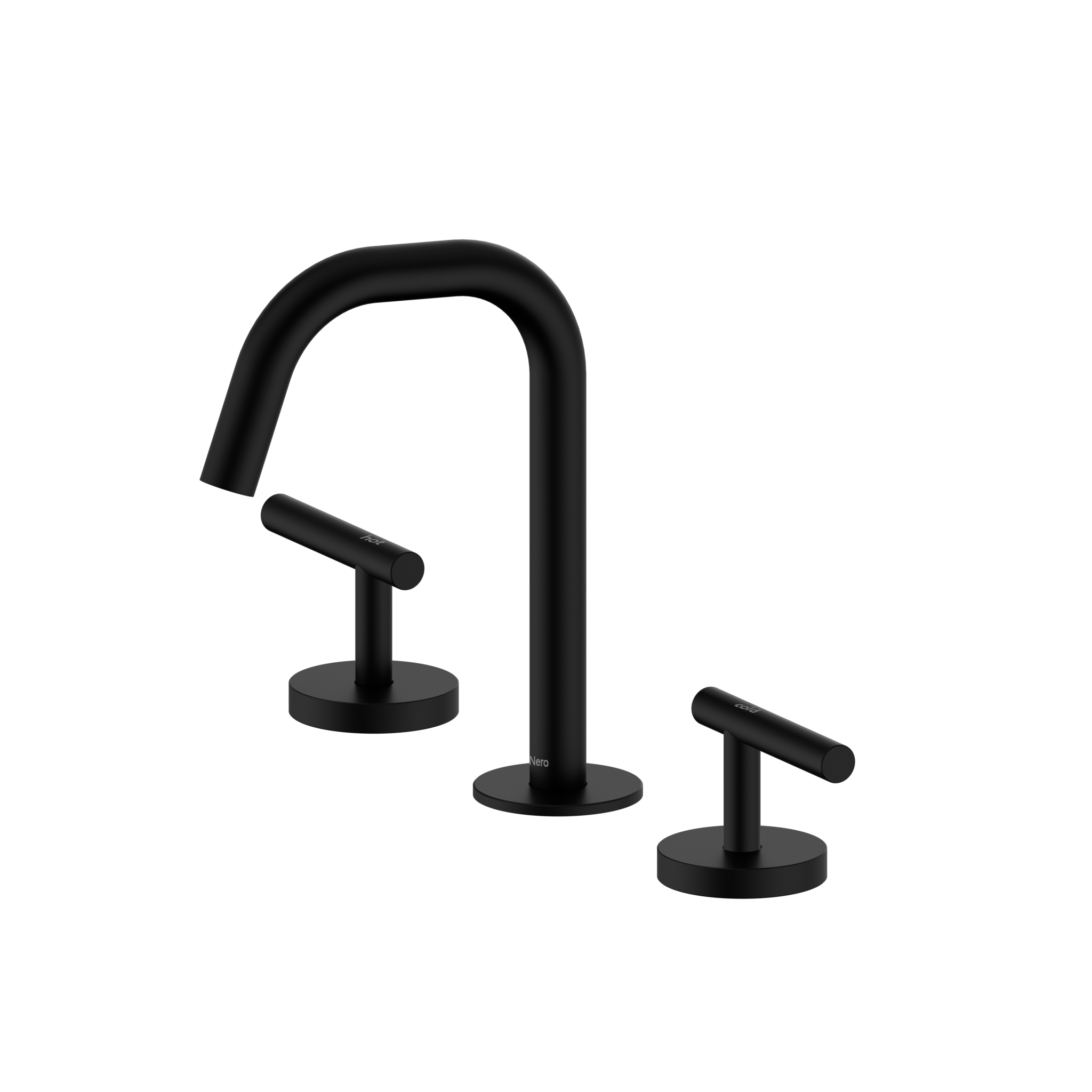 Mecca Lever Basin Set Edge Spout Matte Black