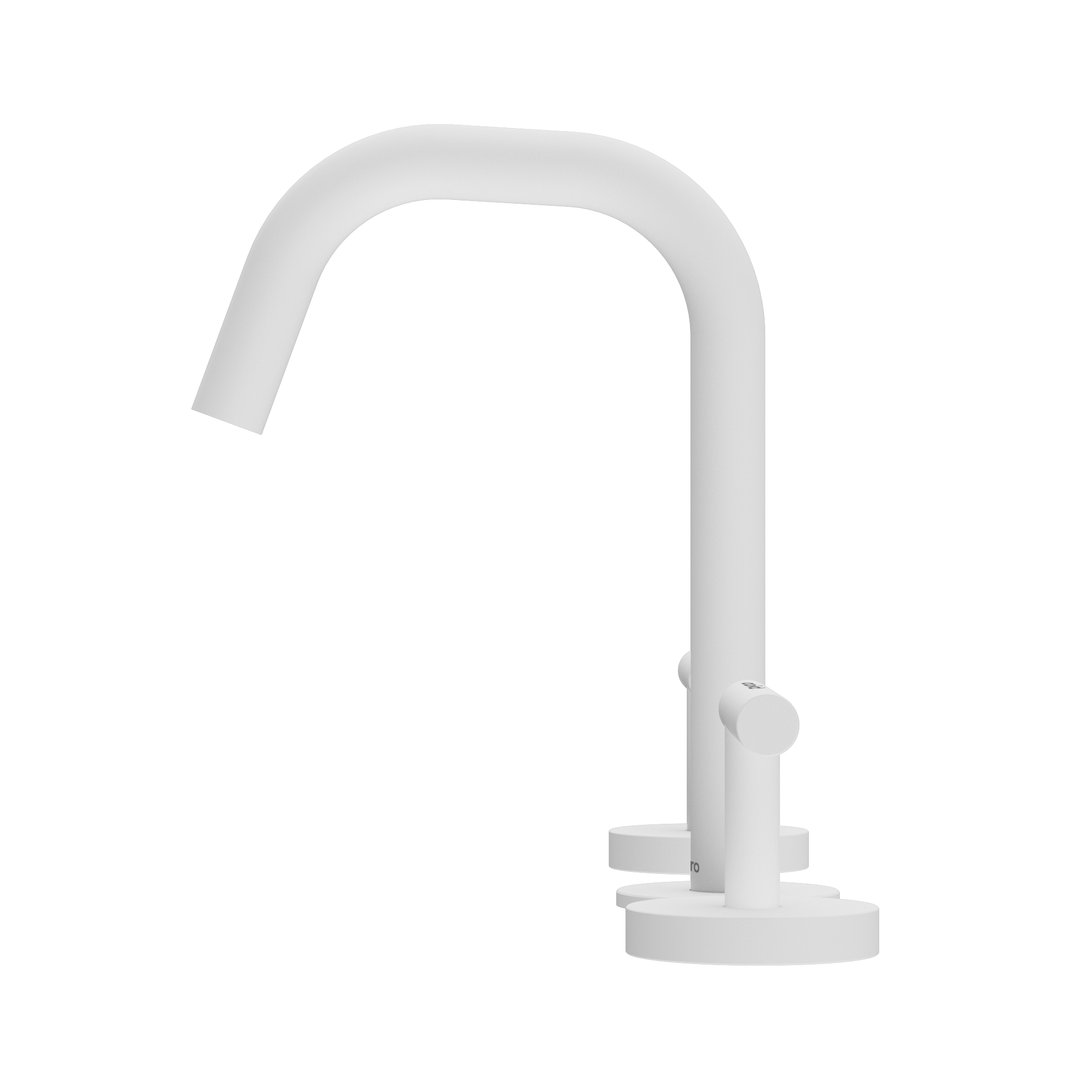 Mecca Lever Basin Set Edge Spout Matte White