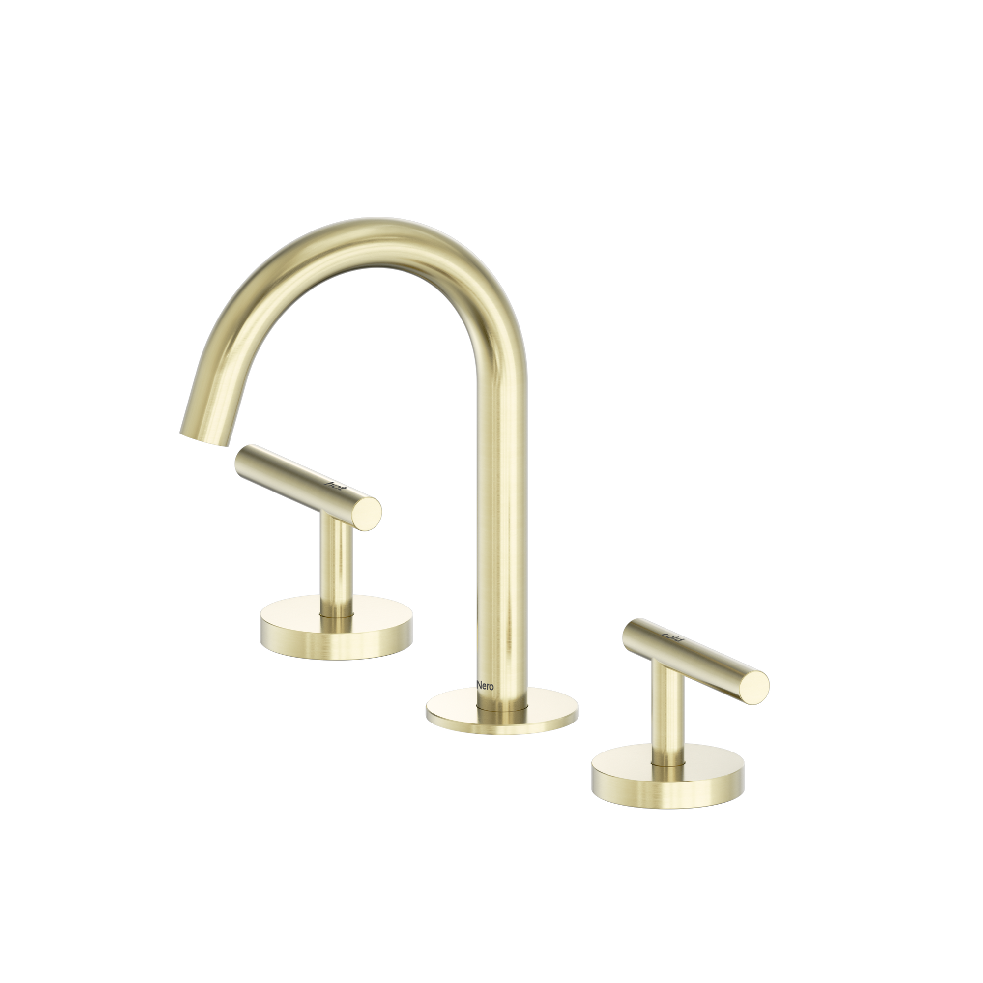 Mecca Lever Basin Set Arc Spout Brushed Gold