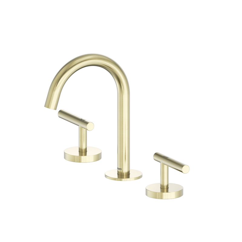 Mecca Lever Basin Set Arc Spout Brushed Gold
