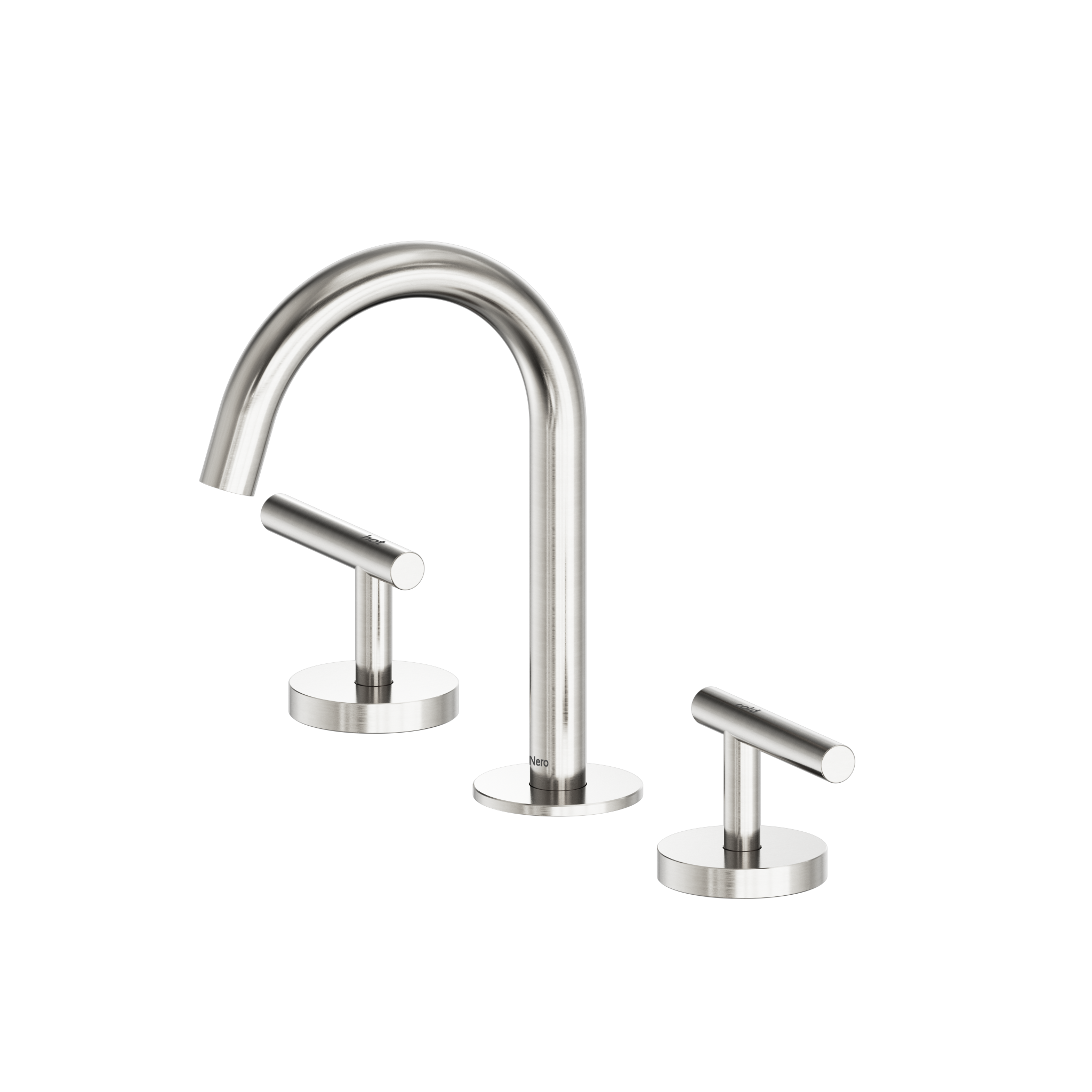 Mecca Lever Basin Set Arc Spout Brushed Nickel