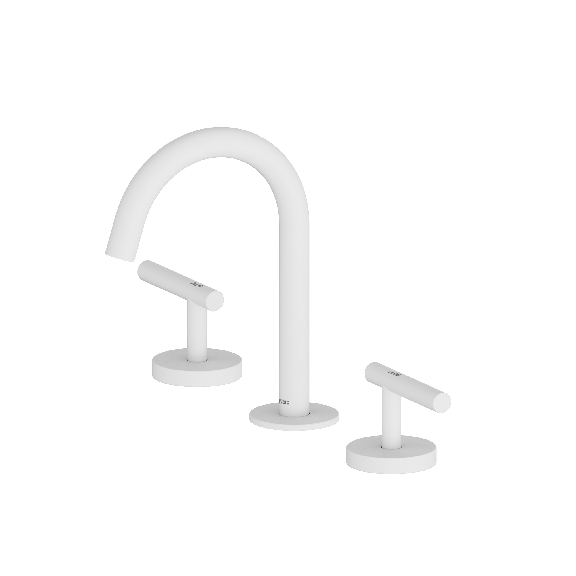 Mecca Lever Basin Set Arc Spout Matte White