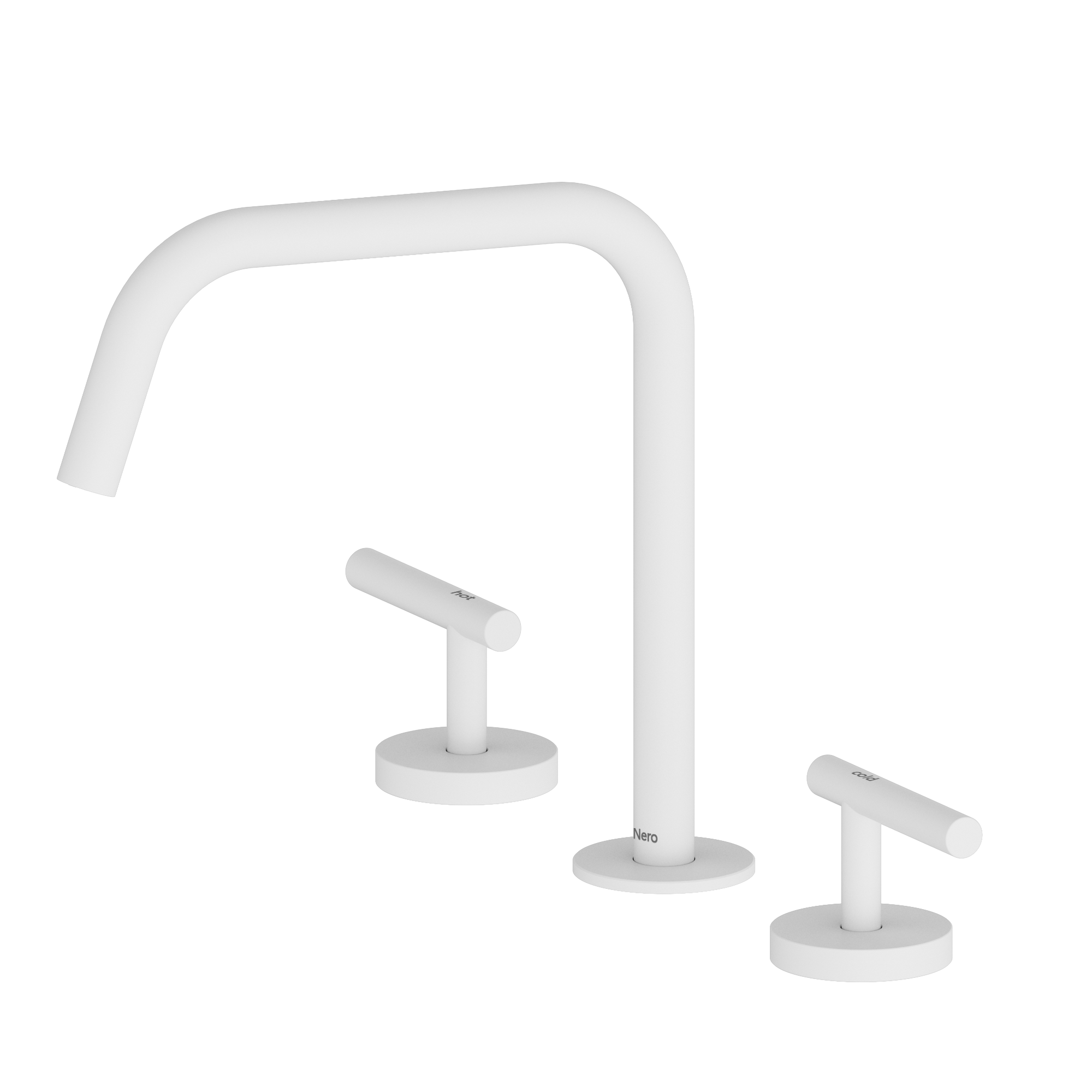 Mecca Lever Bath/Kitchen Set Edge Spout II Matte White