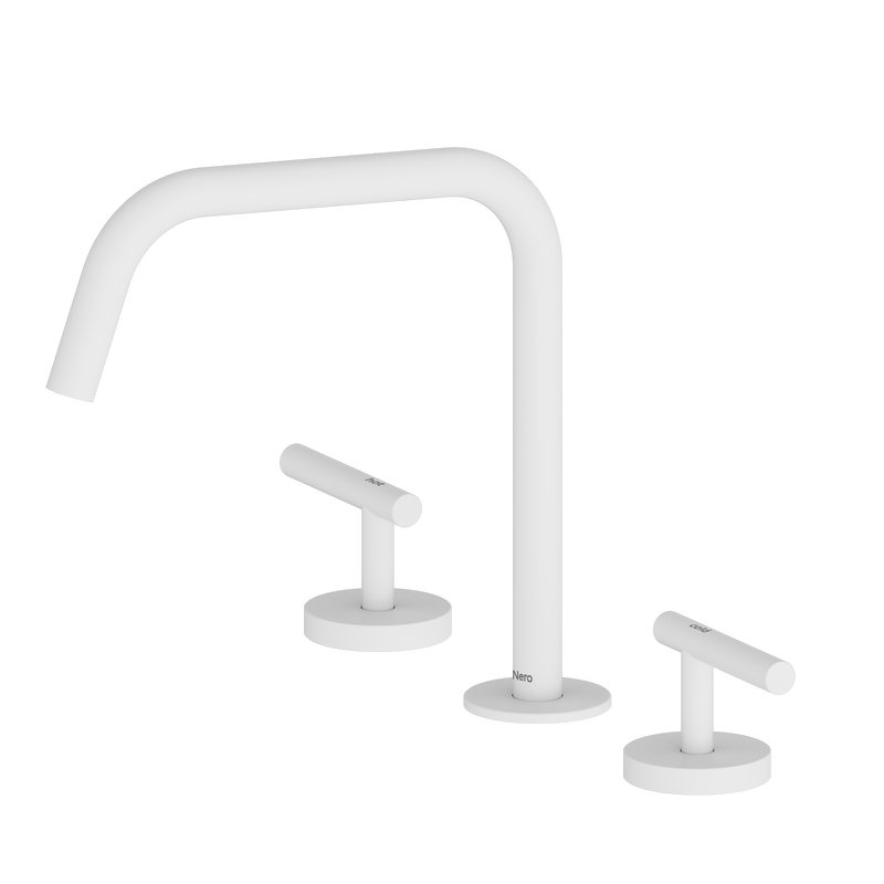 Mecca Lever Bath/Kitchen Set Edge Spout II Matte White