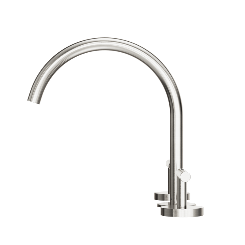Mecca Lever Bath/Kitchen Set Arc Spout Brushed Nickel
