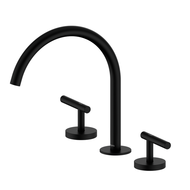 Mecca Lever Bath/Kitchen Set Arc Spout Matte Black