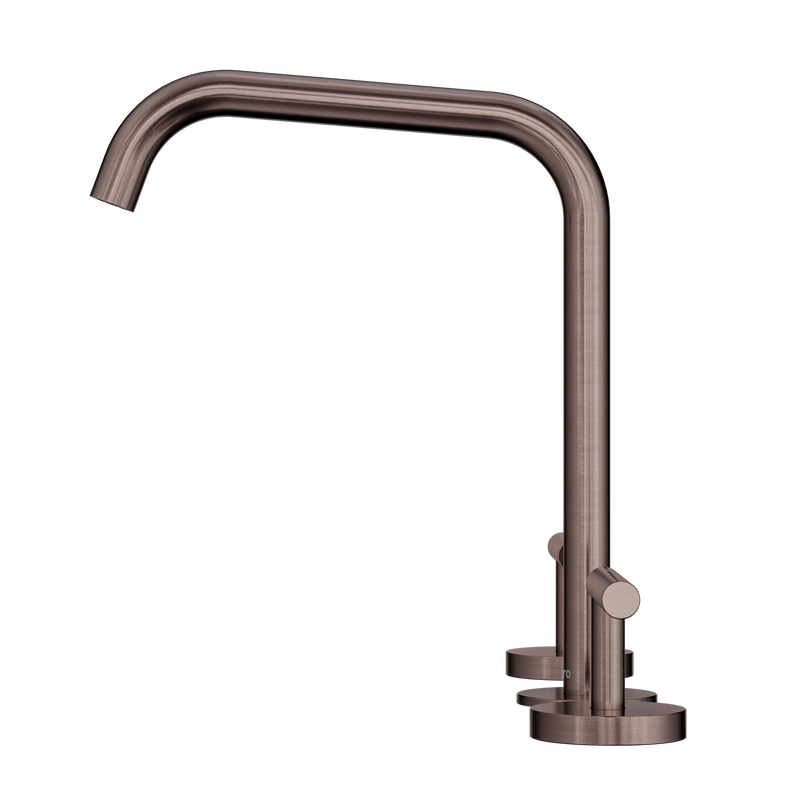 Mecca Lever Bath/Kitchen Set Edge Spout Brushed Bronze