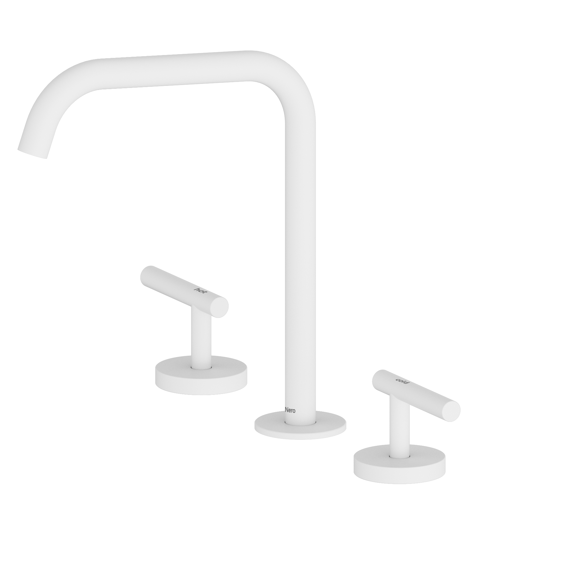 Mecca Lever Bath/Kitchen Set Edge Spout Matte White