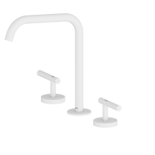 Mecca Lever Bath/Kitchen Set Edge Spout Matte White