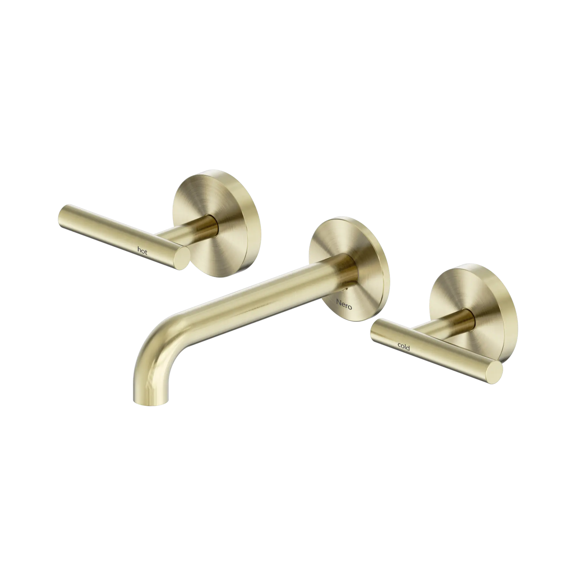 Mecca Lever Wall Basin/Bath Set 160mm Spout Brushed Gold
