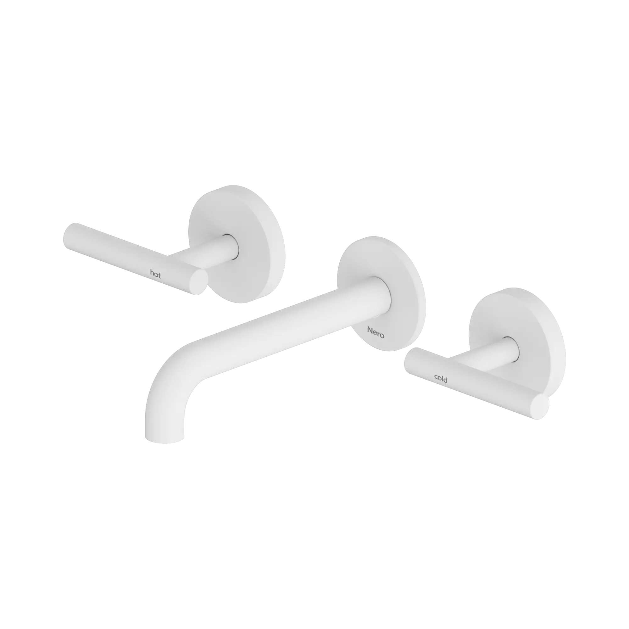 Mecca Lever Wall Basin/Bath Set 160mm Spout Matte White