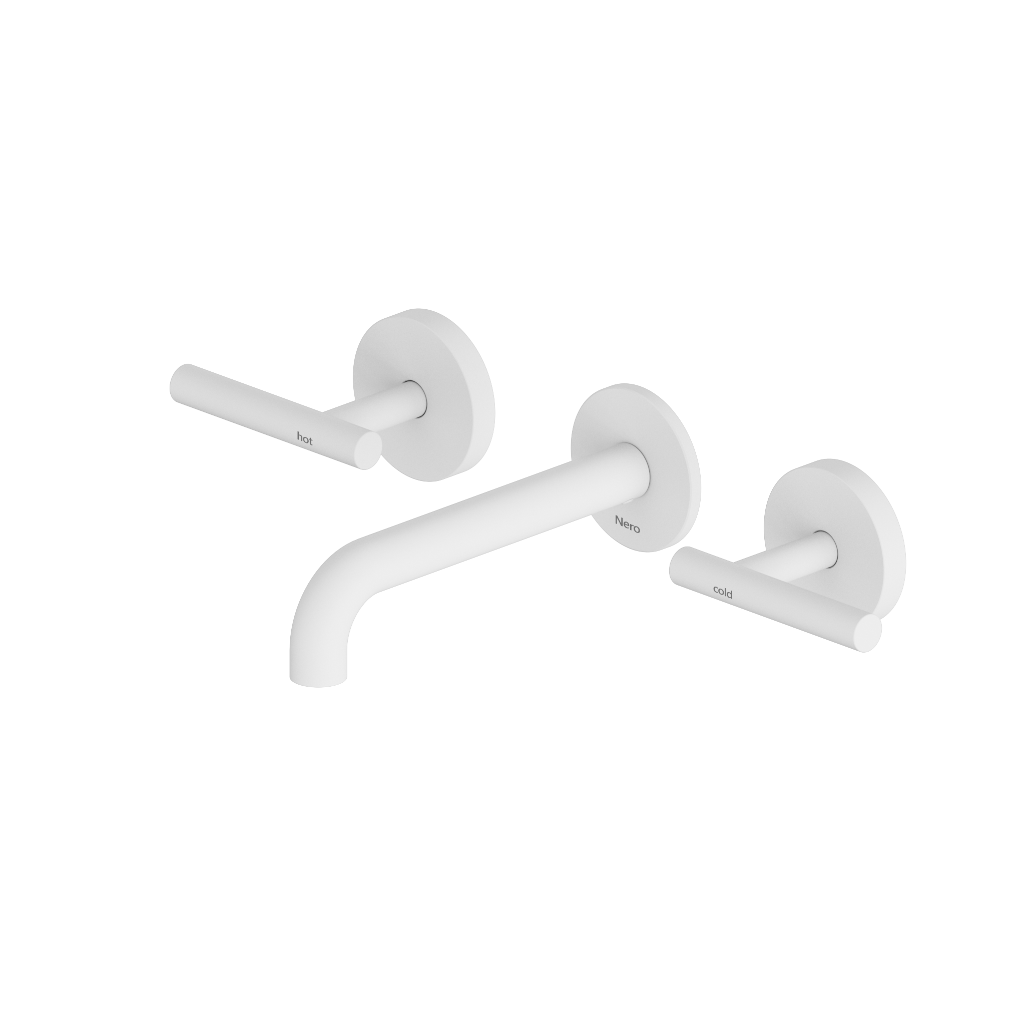 Mecca Lever Wall Basin/Bath Set 160mm Spout Matte White