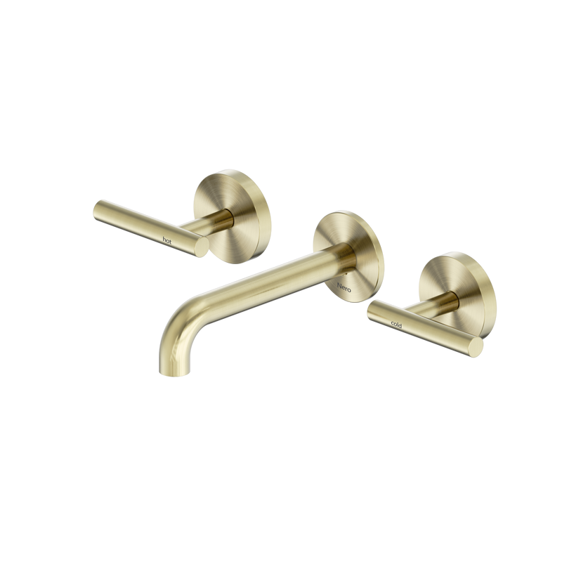 Mecca Lever Wall Basin/Bath Set 160mm Spout Matte White