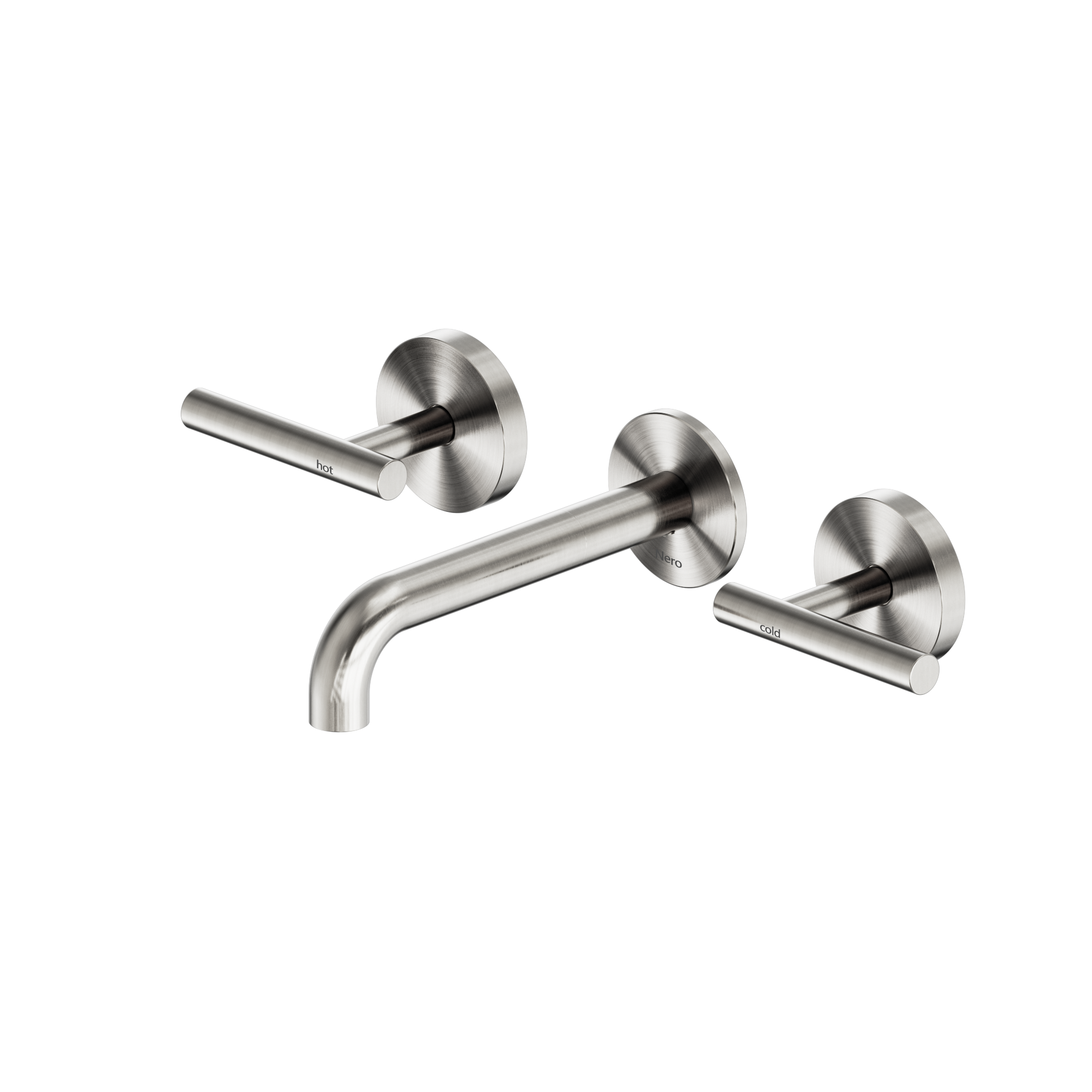 Mecca Lever Wall Basin/Bath Set 160mm Spout Matte White
