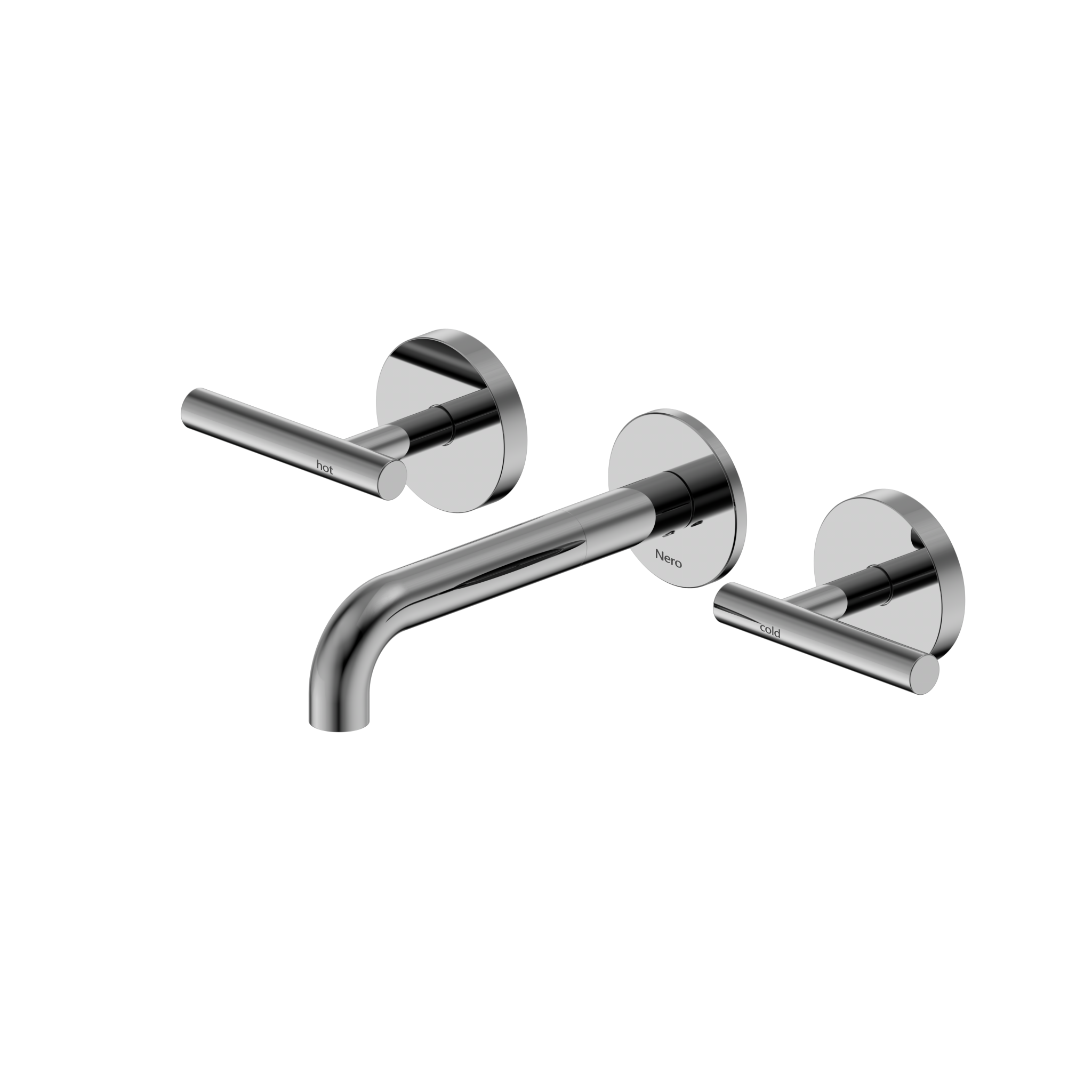 Mecca Lever Wall Basin/Bath Set 160mm Spout Matte White
