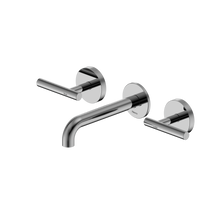 Mecca Lever Wall Basin/Bath Set 160mm Spout Matte White