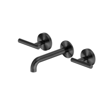 Mecca Lever Wall Basin/Bath Set 160mm Spout Matte White