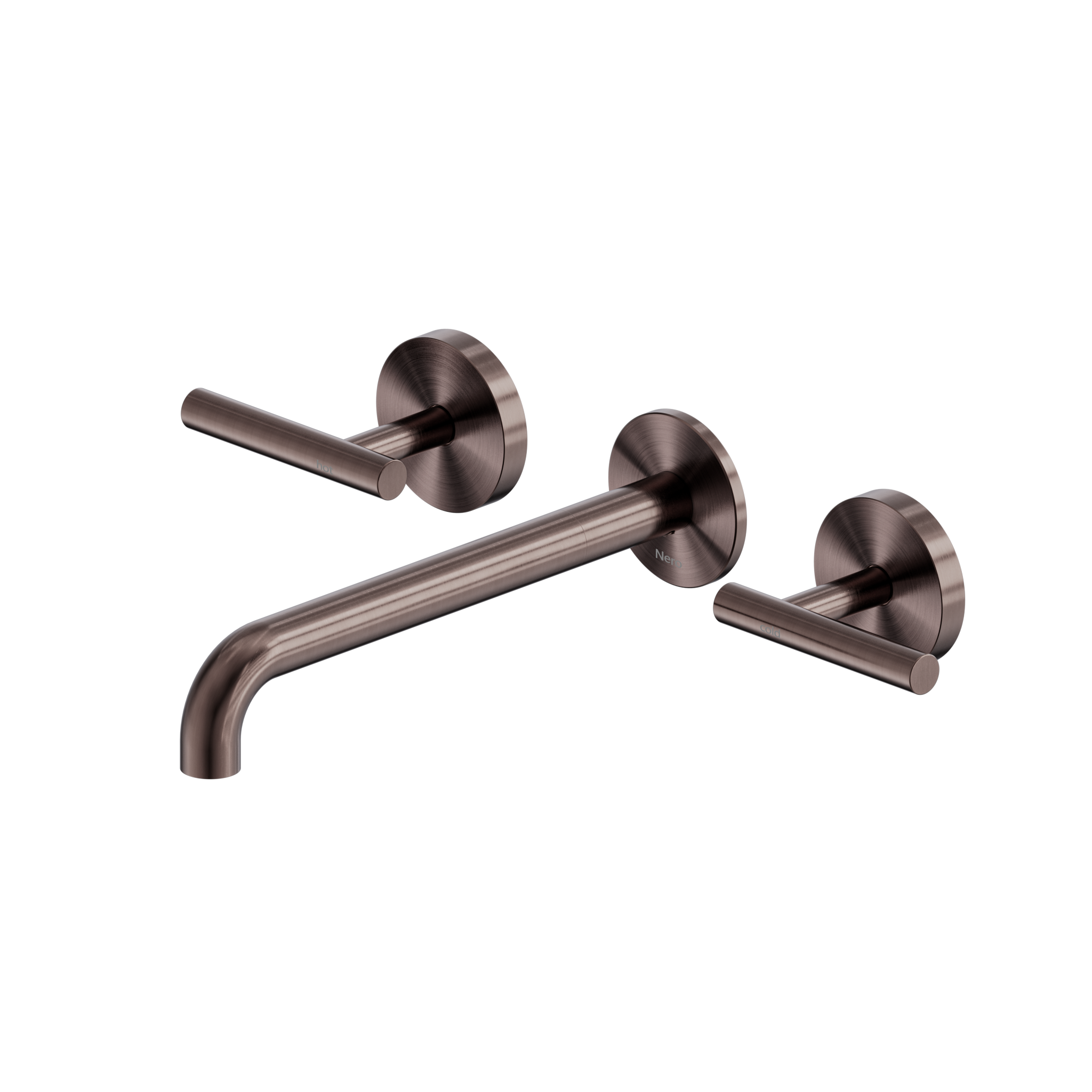 Mecca Lever Wall Basin/Bath Set 220mm Spout Brushed Bronze