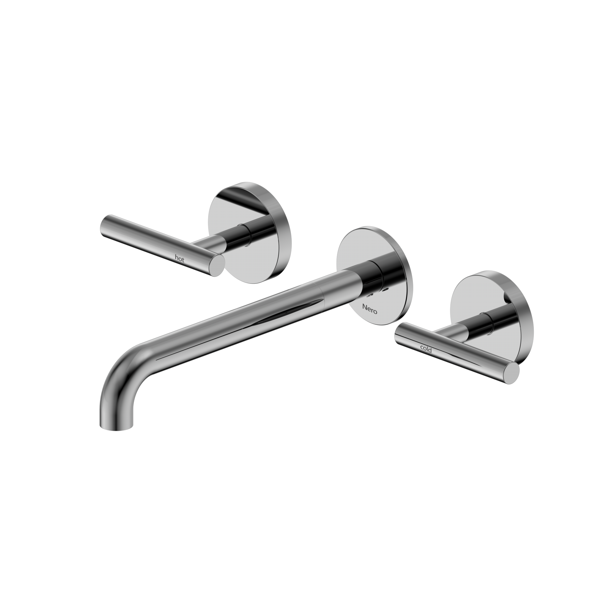 Mecca Lever Wall Basin/Bath Set 220mm Spout Chrome