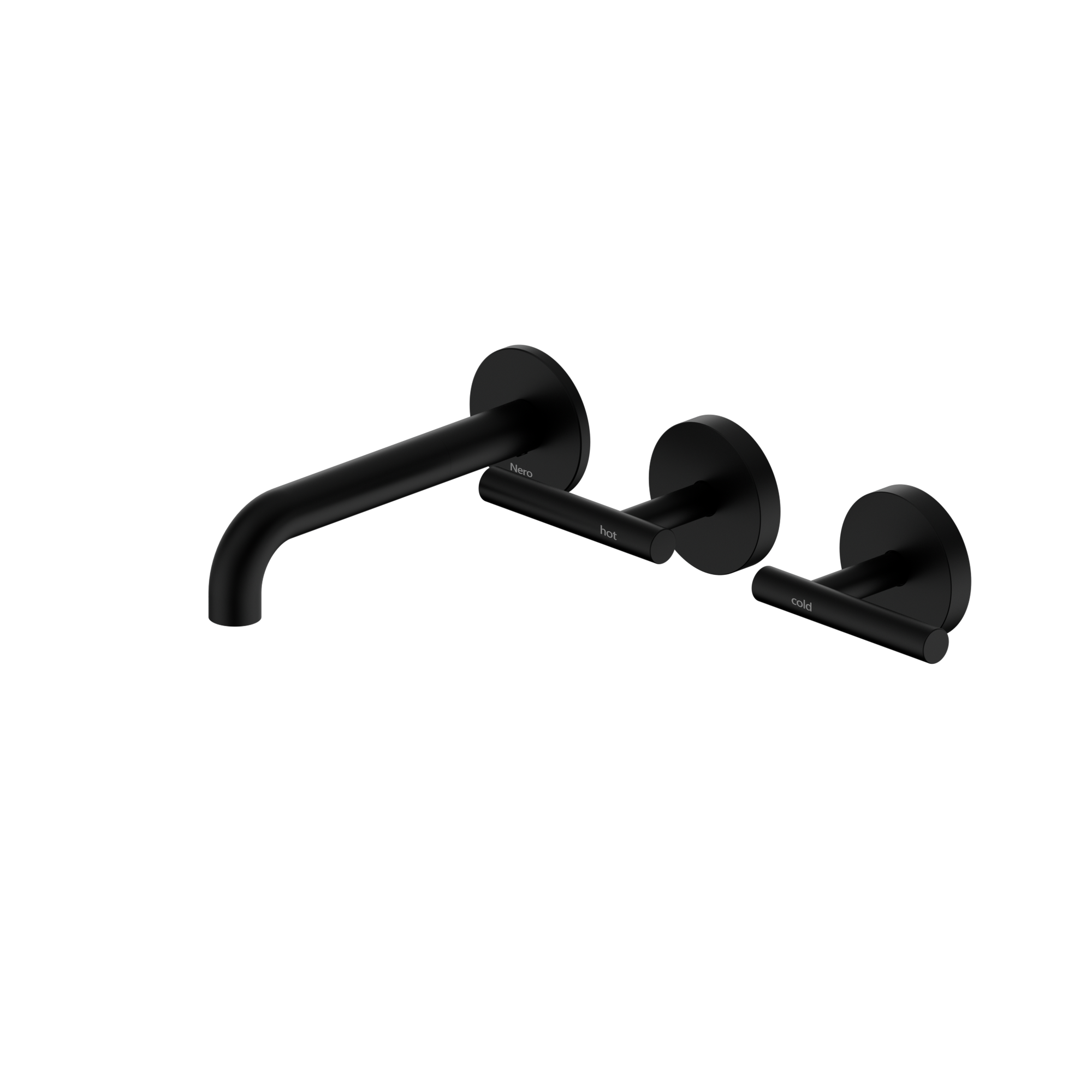 Mecca Lever Wall Basin/Bath Set 160mm Offset Spout Matte Black