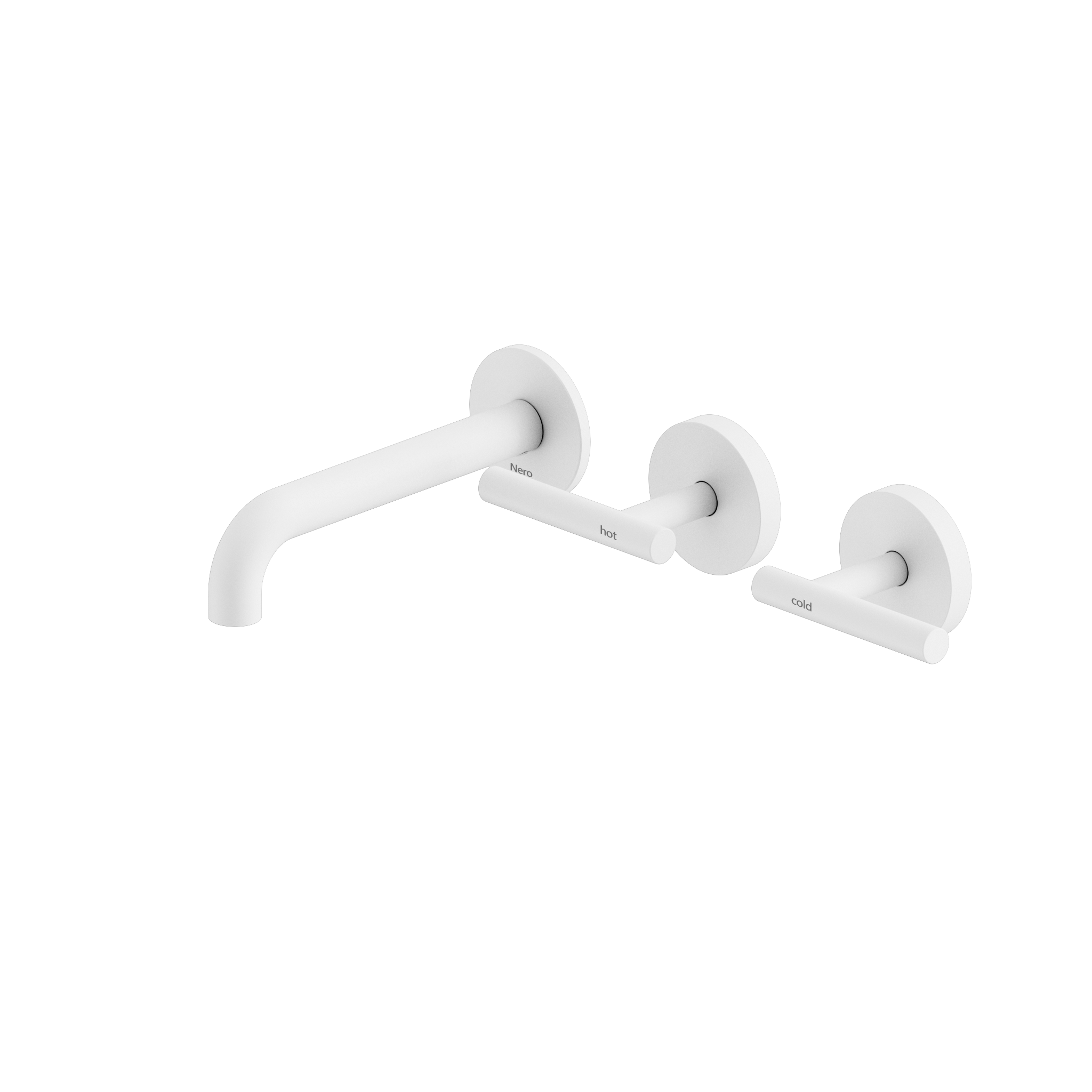 Mecca Lever Wall Basin/Bath Set 160mm Offset Spout Matte White
