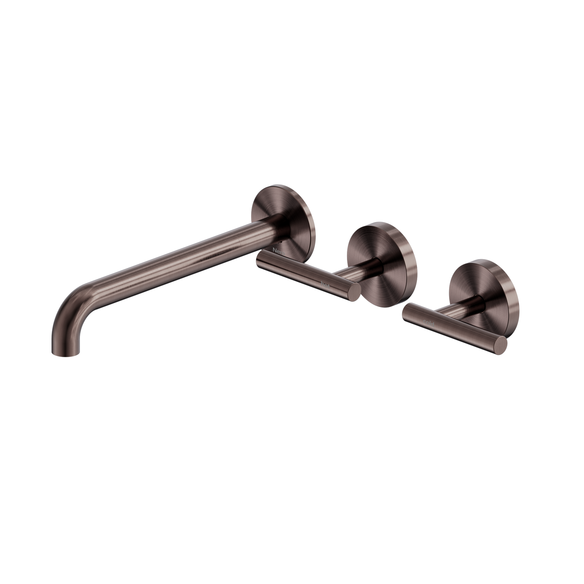 Mecca Lever Wall Basin/Bath Set 220mm Offset Spout Brushed Bronze