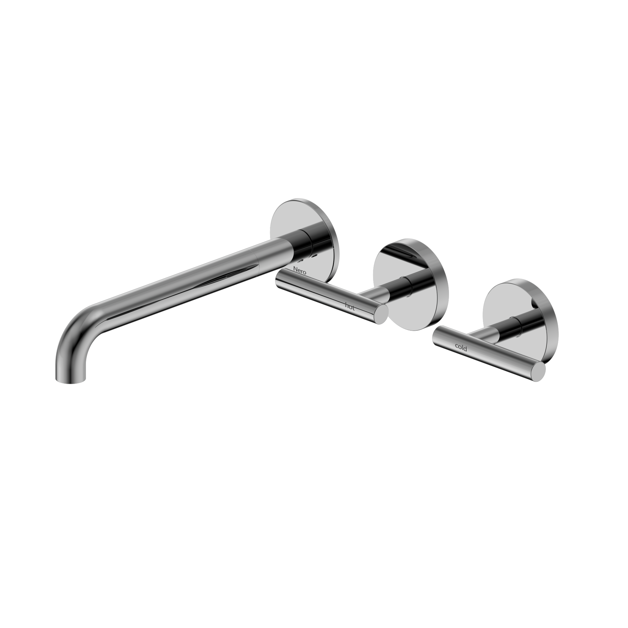 Mecca Lever Wall Basin/Bath Set 220mm Offset Spout Chrome